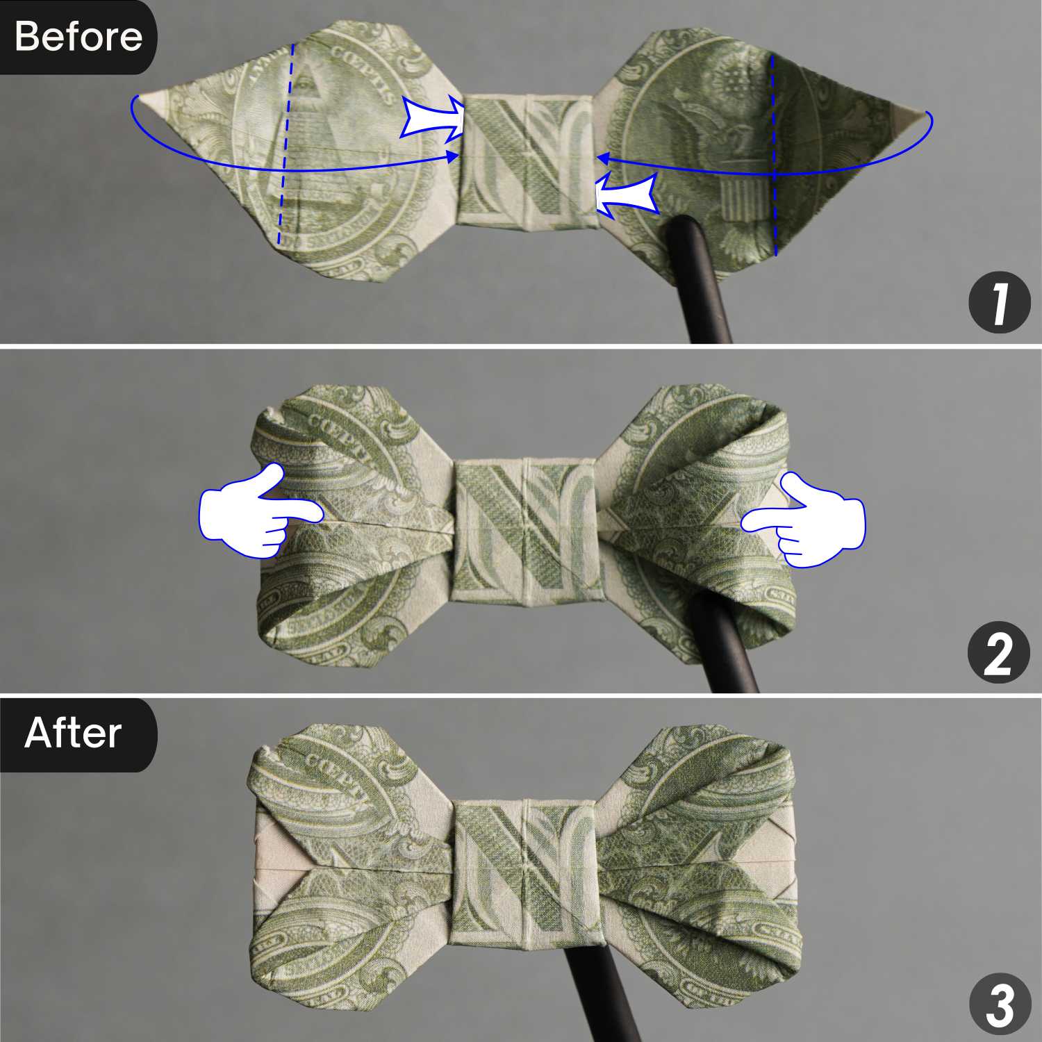 dollar bill origami bow | origamiok