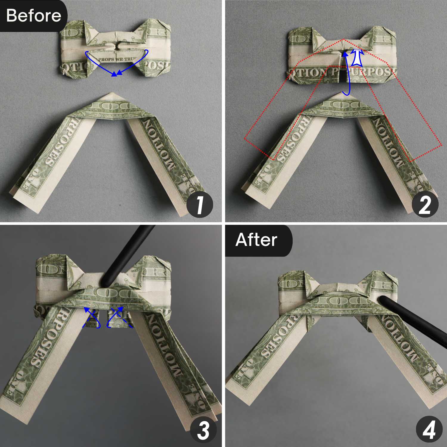 dollar bill origami bow | origamiok