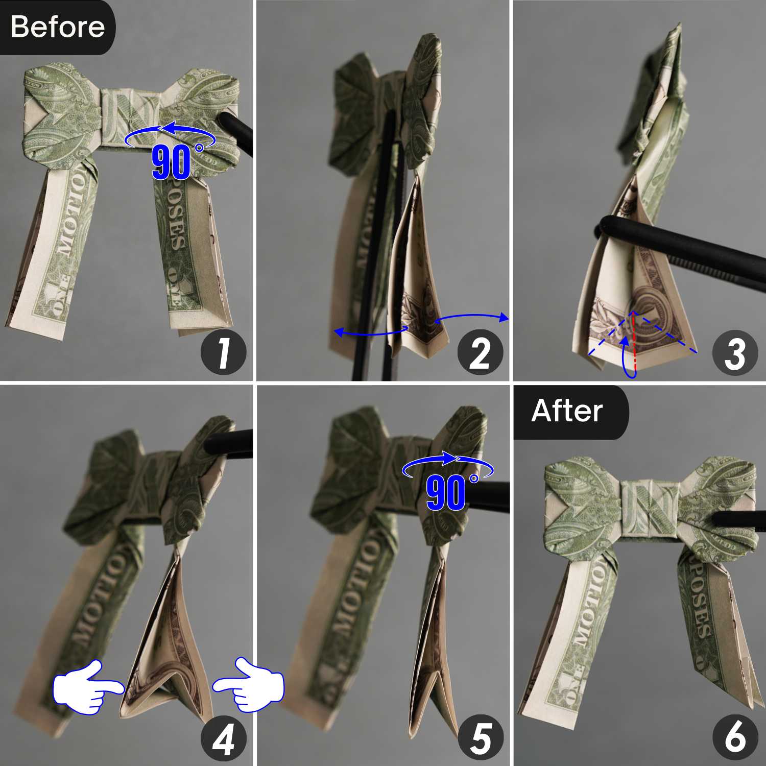 dollar bill origami bow | origamiok