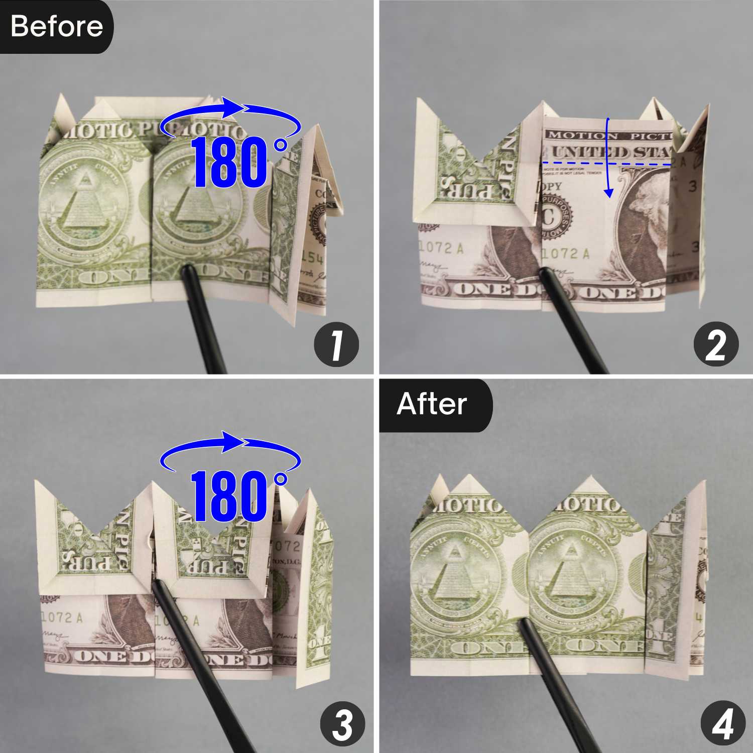 dollar bill origami crown | origamiok