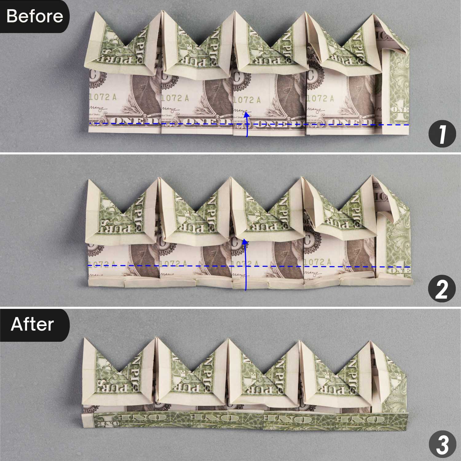 dollar bill origami crown | origamiok
