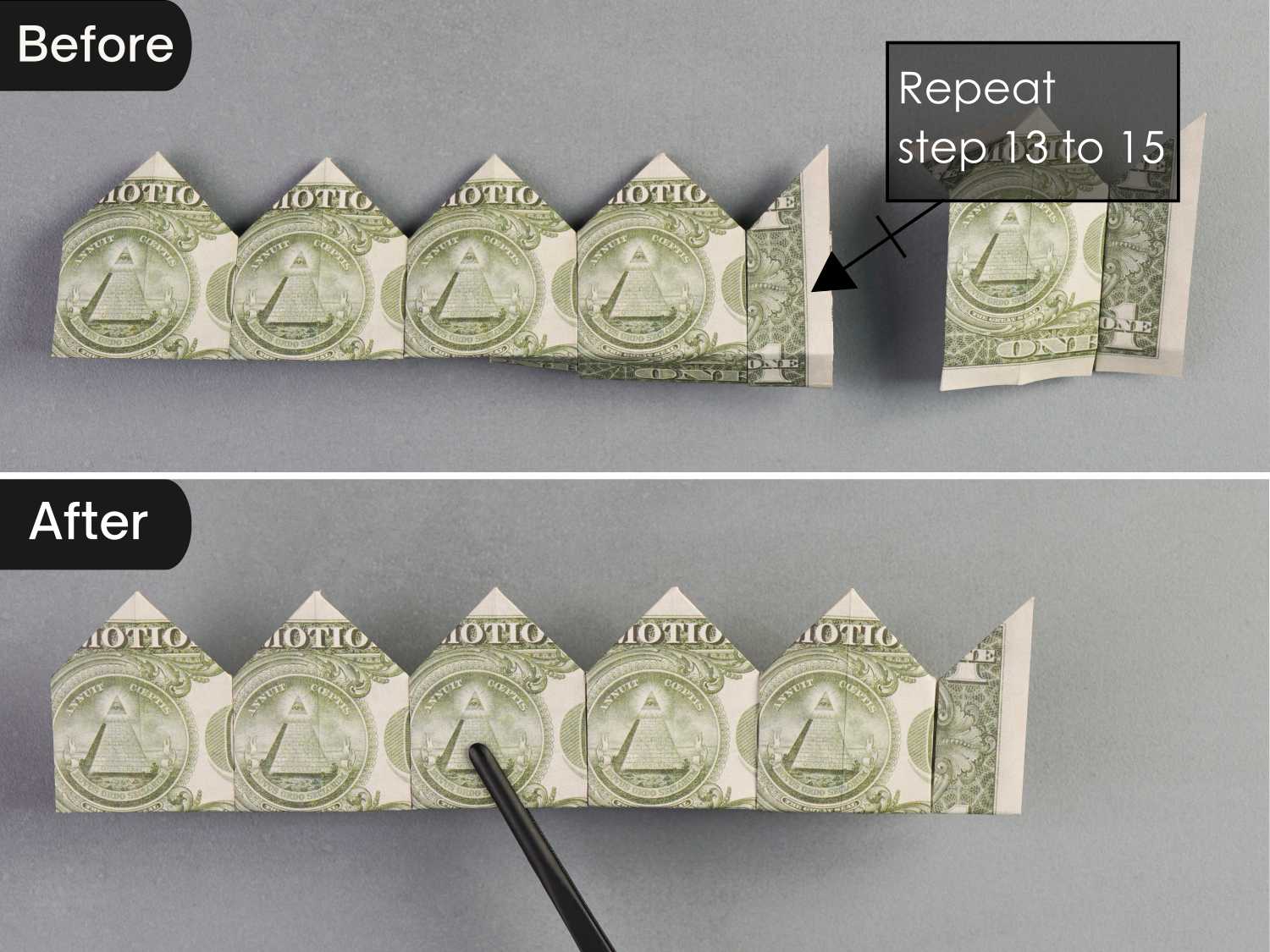 dollar bill origami crown | origamiok