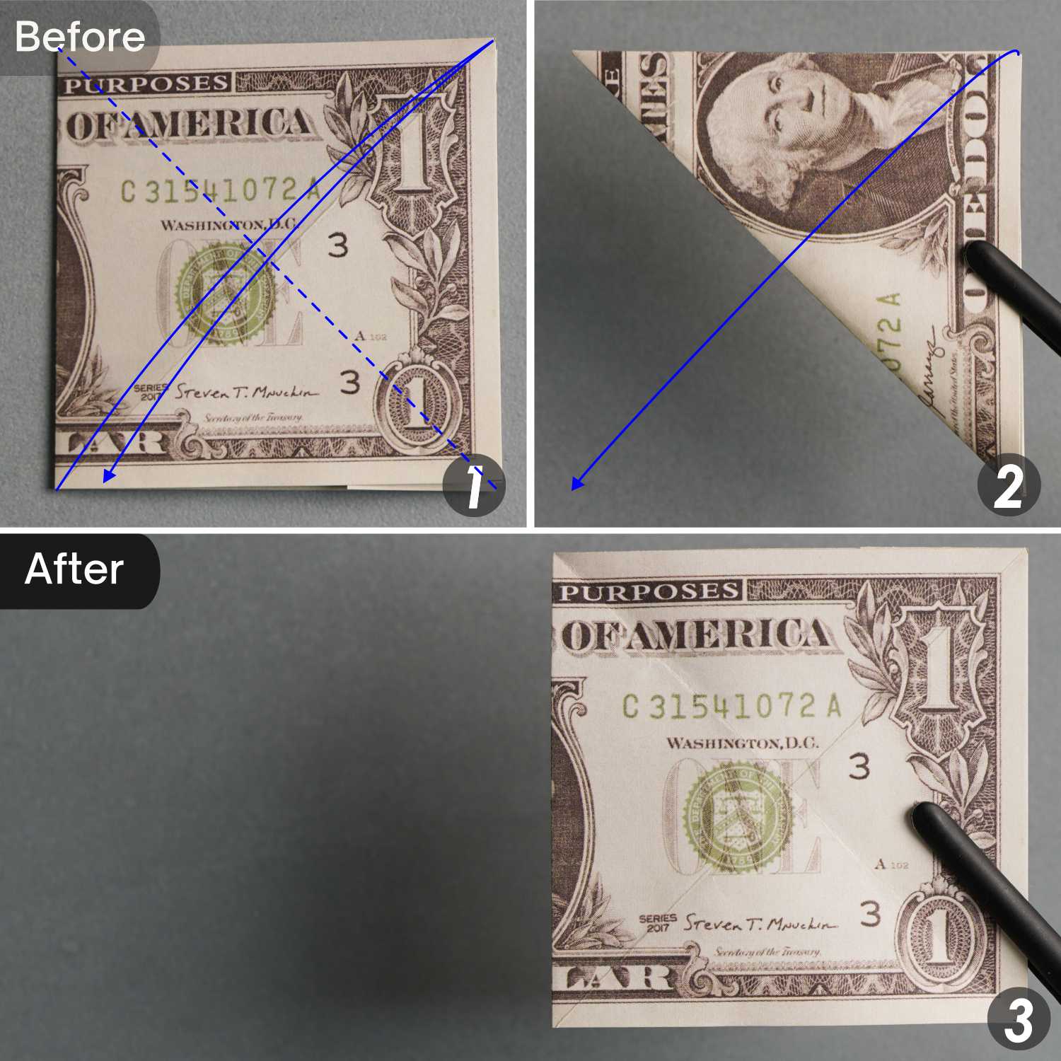 dollar bill origami dog | origamiok