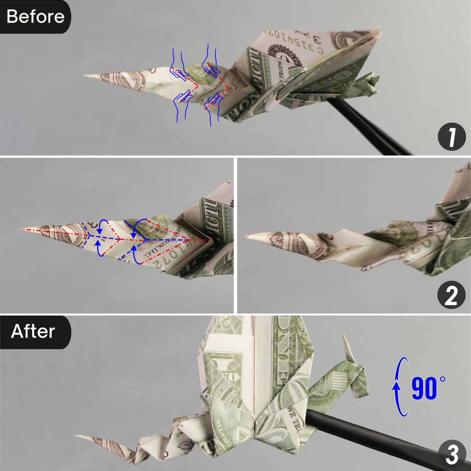 dollar bill origami dragon | origamiok