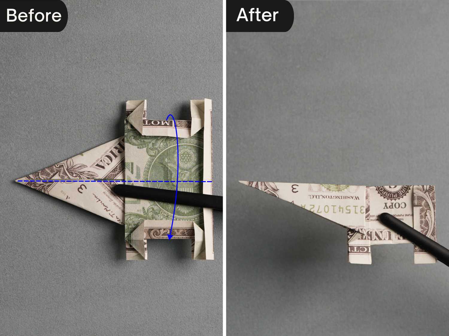 dollar bill origami elephant | origamiok