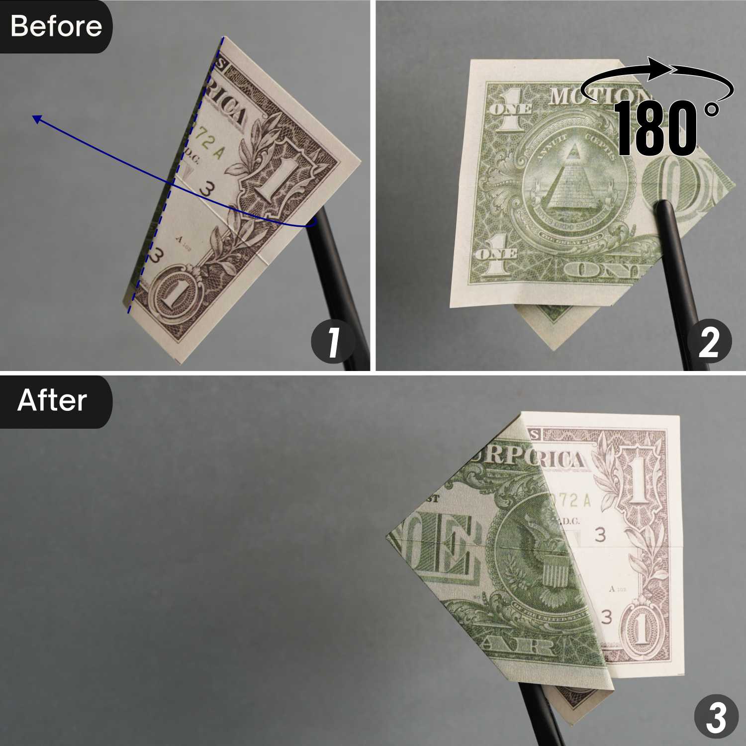 dollar bill origami pyramid | origamiok