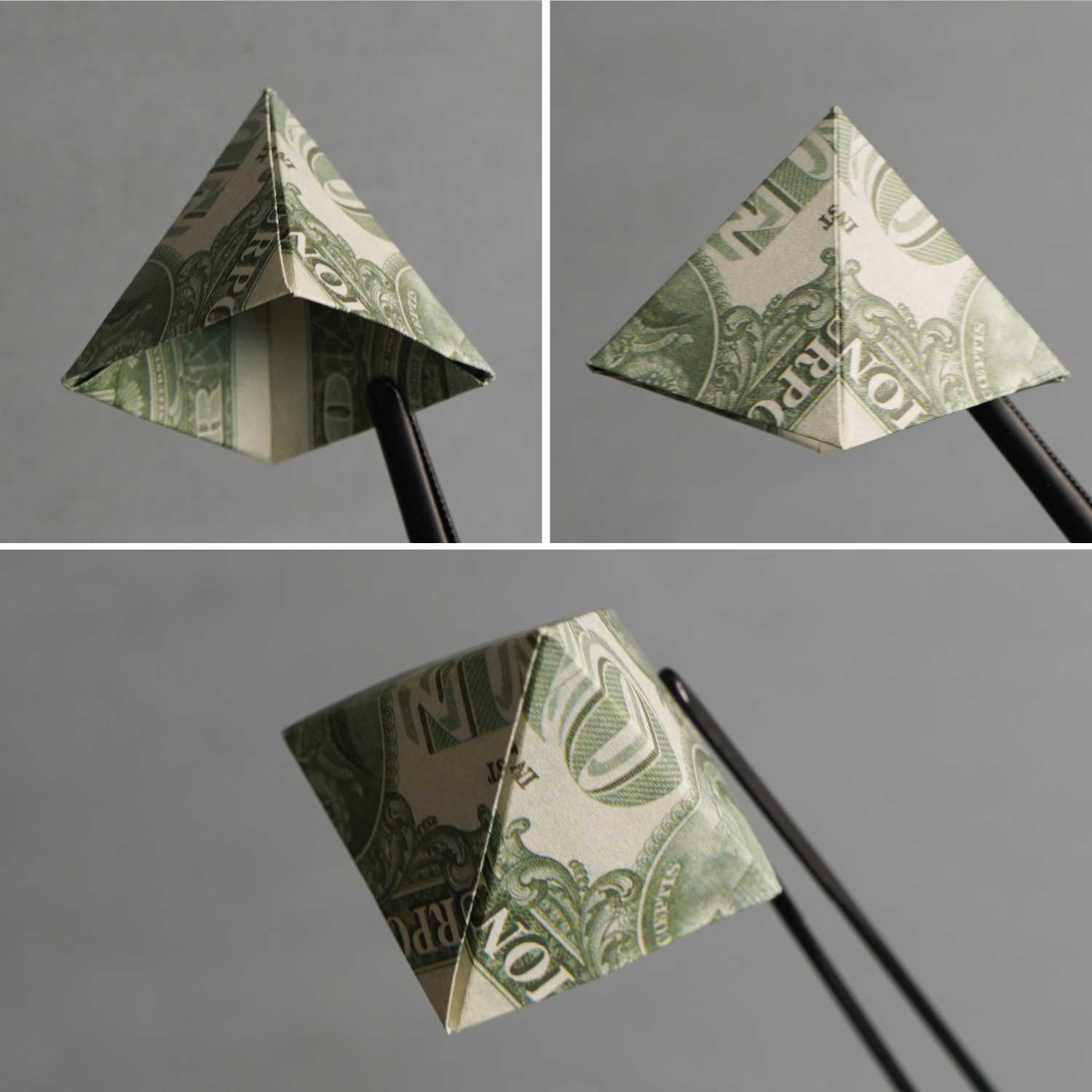 dollar bill origami pyramid | origamiok