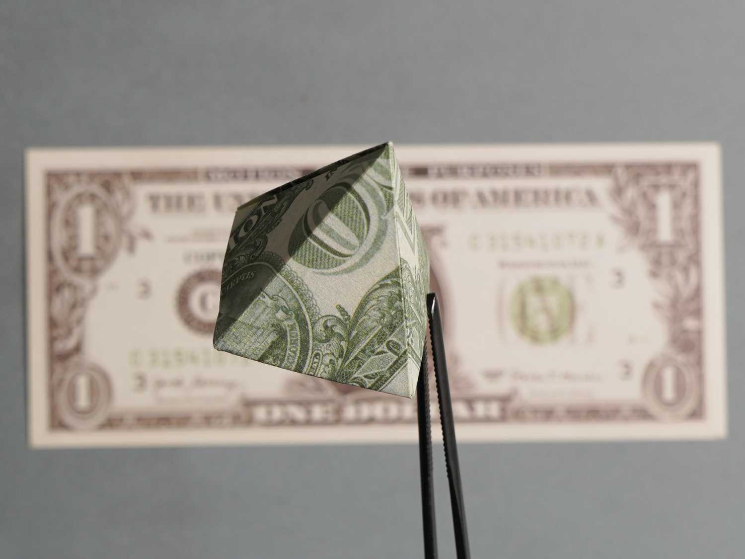 dollar bill origami pyramid | origamiok