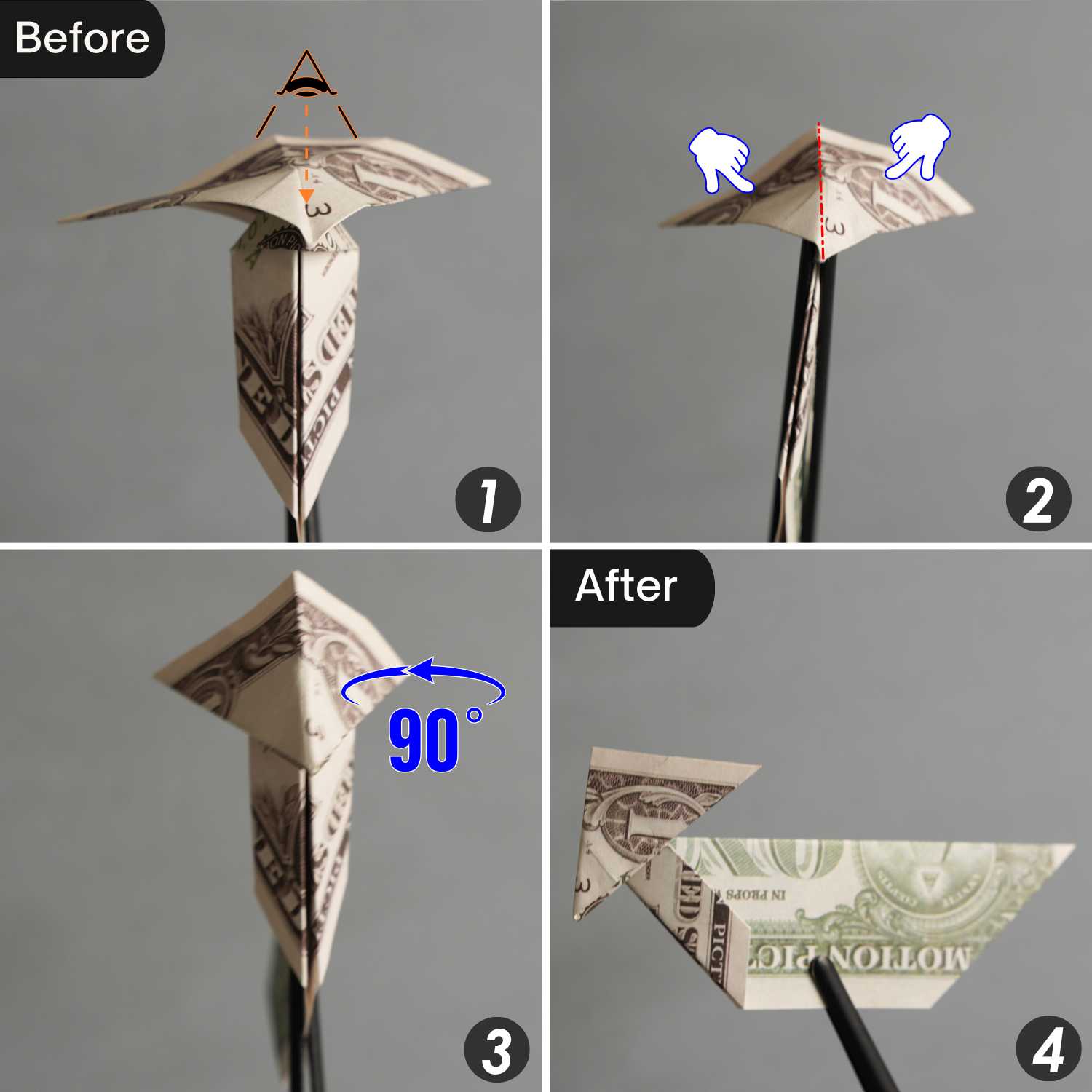 dollar bill origami rabbit | origamiok