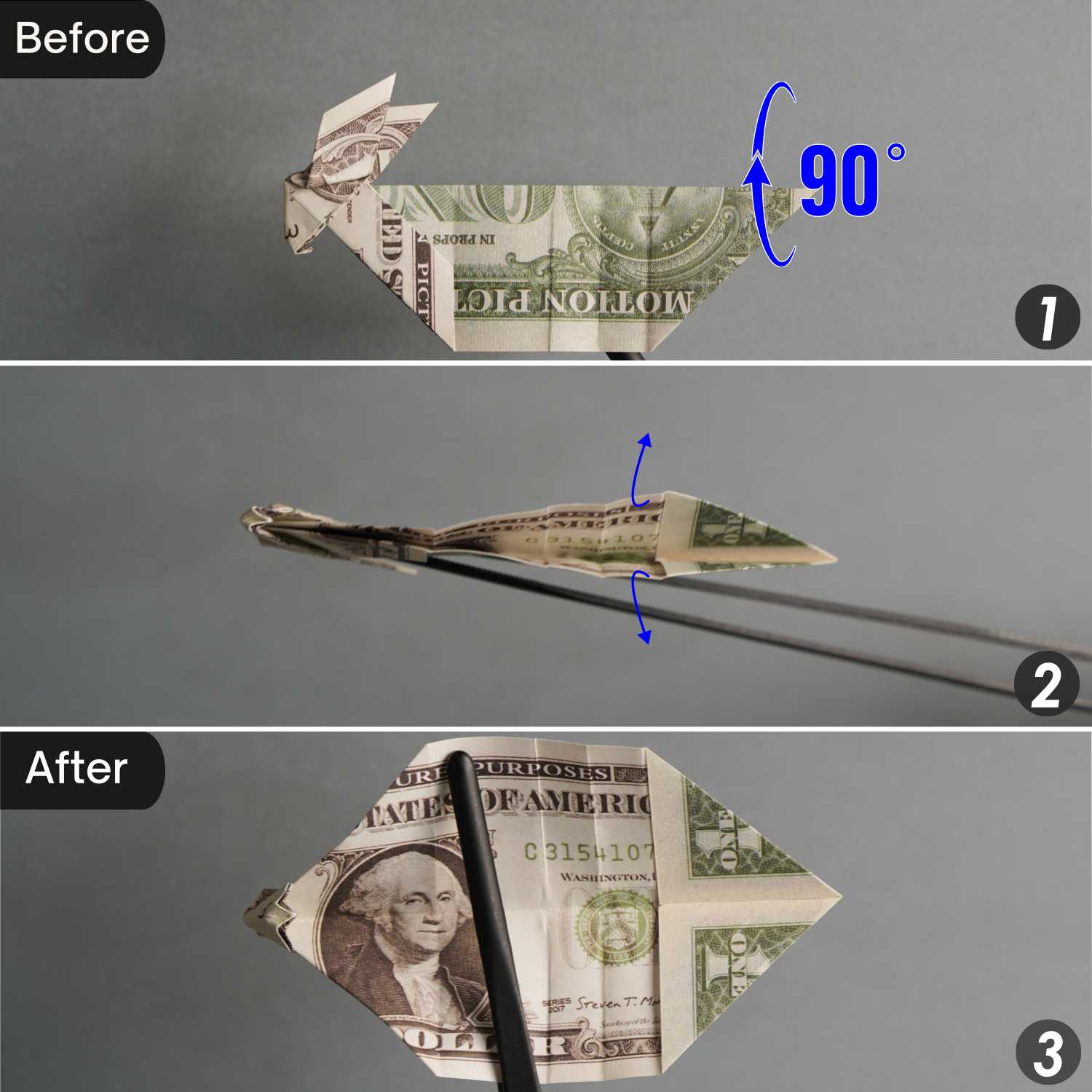 dollar bill origami rabbit | origamiok