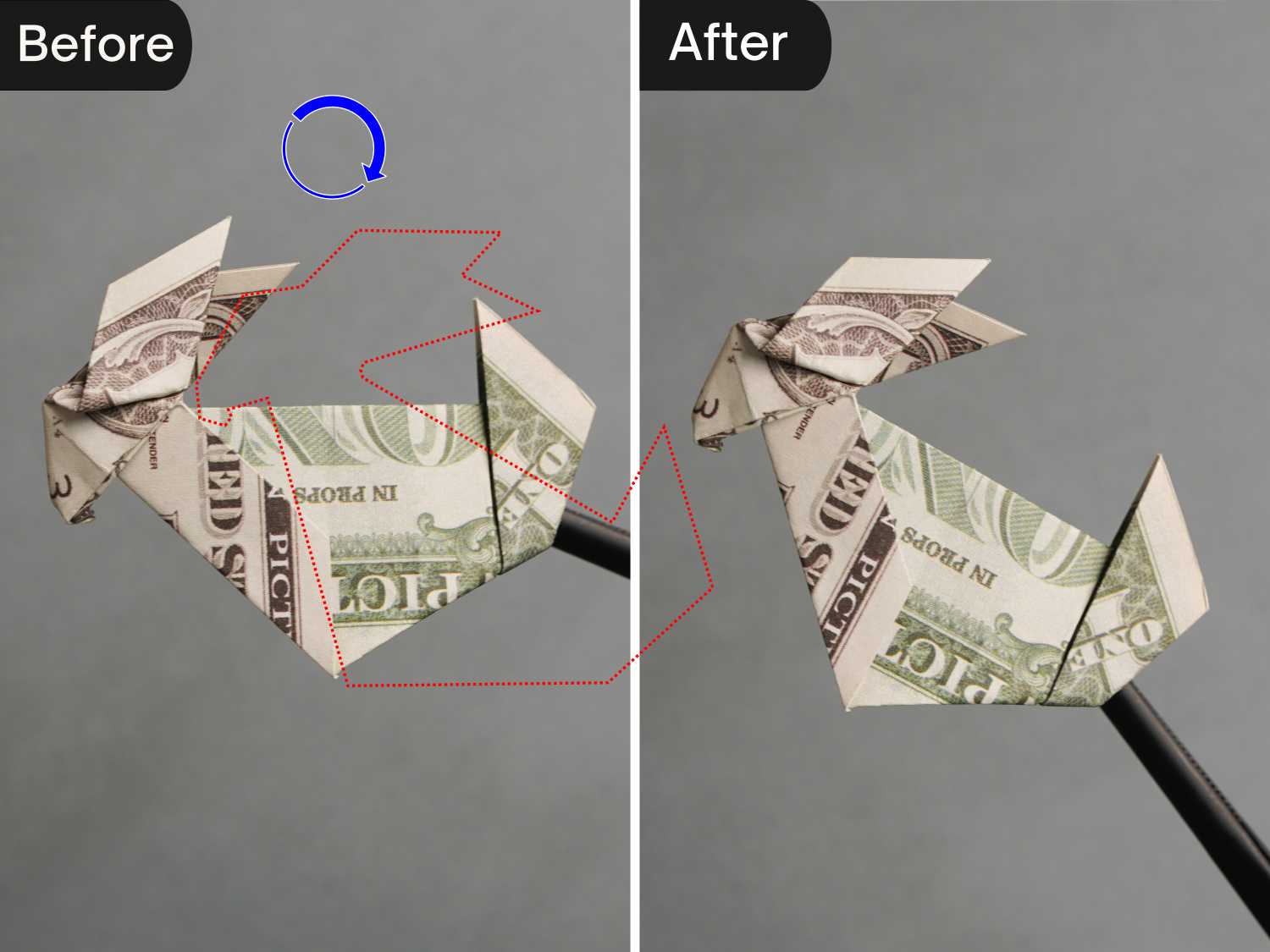 dollar bill origami rabbit | origamiok