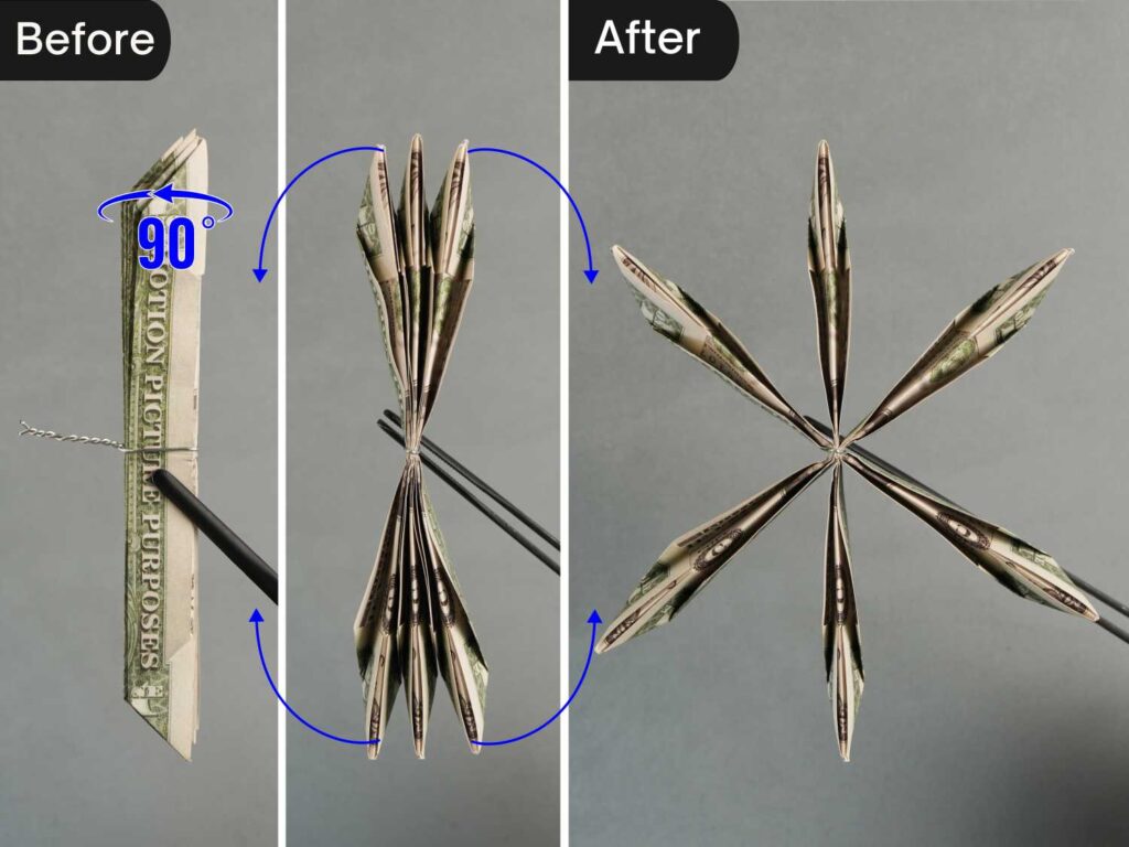 Easy Dollar Bill Origami Flower Instructions - OrigamiOK