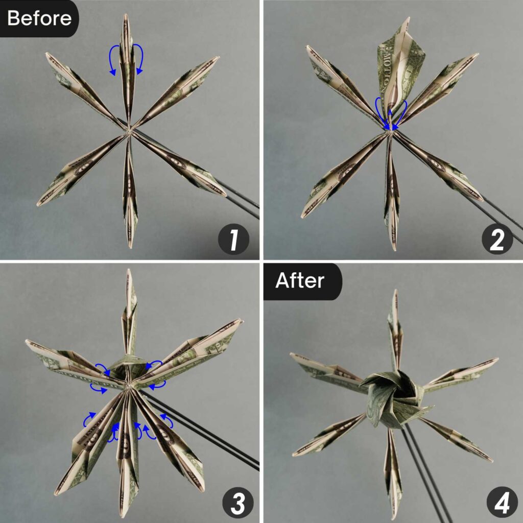 Easy Dollar Bill Origami Flower Instructions - OrigamiOK