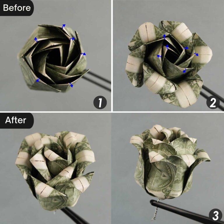 Easy Dollar Bill Origami Flower Instructions - OrigamiOK