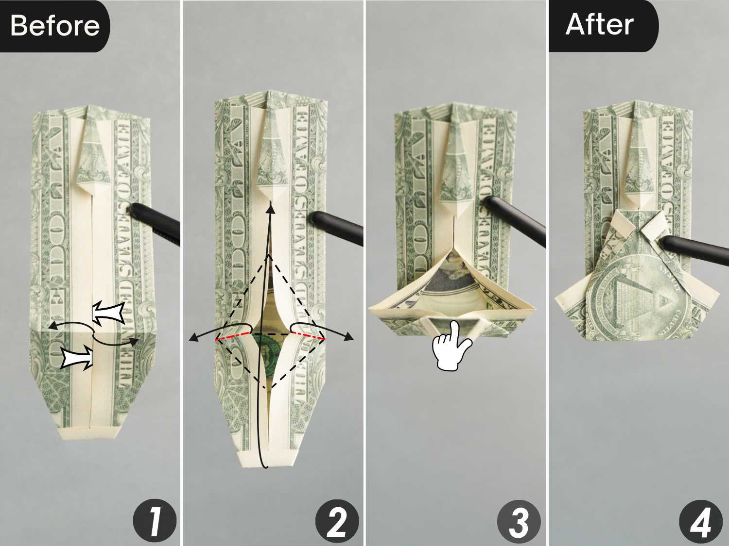 dollar bill origami shirt | origamiok