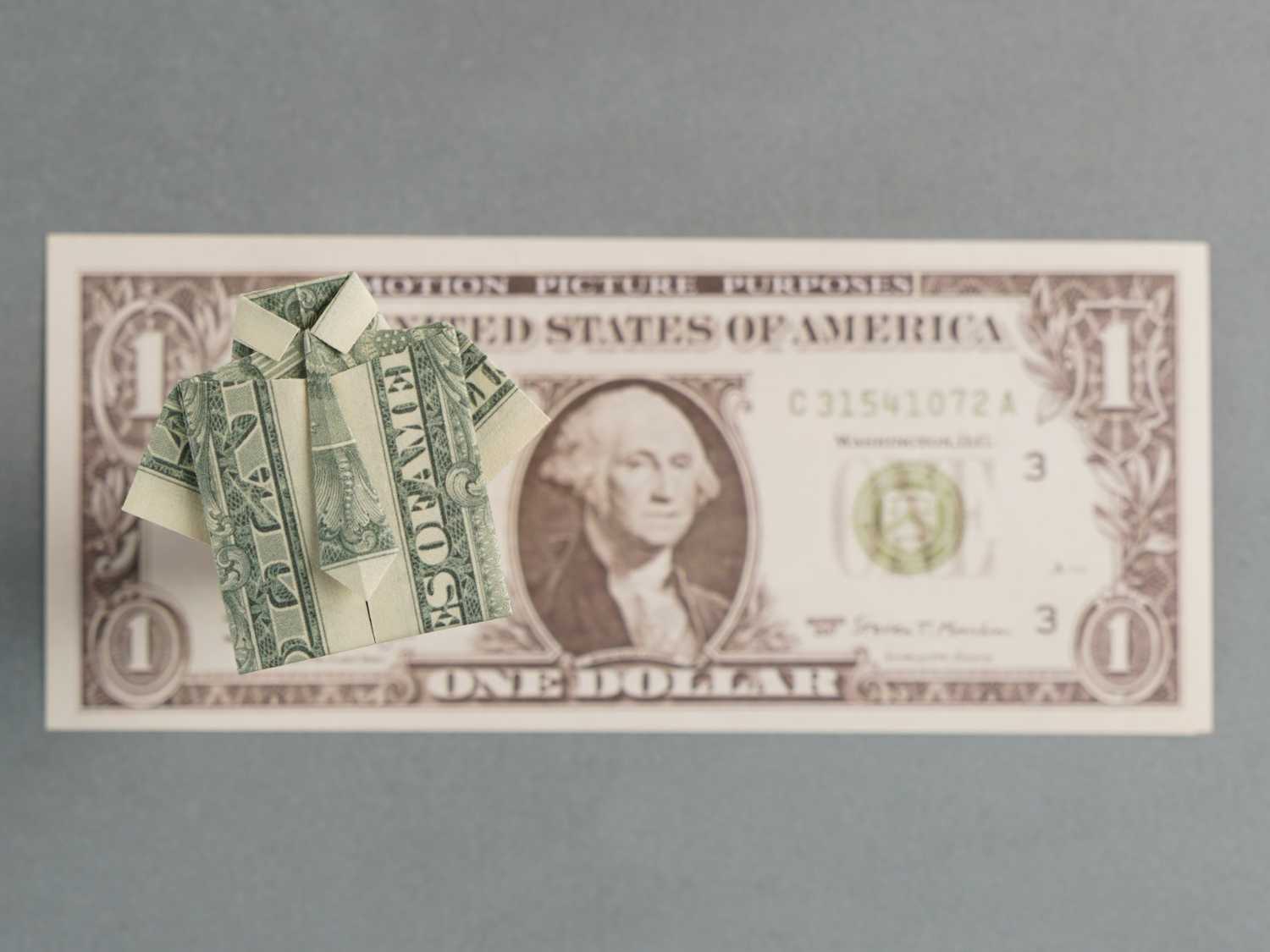 dollar bill origami shirt | origamiok