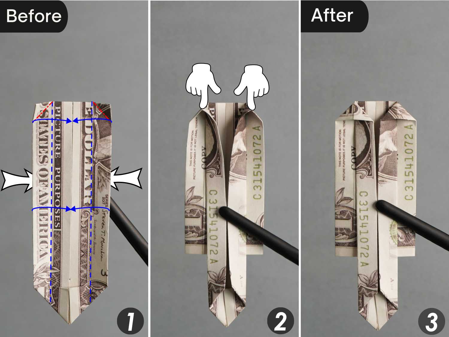 dollar bill origami sword | origamiok