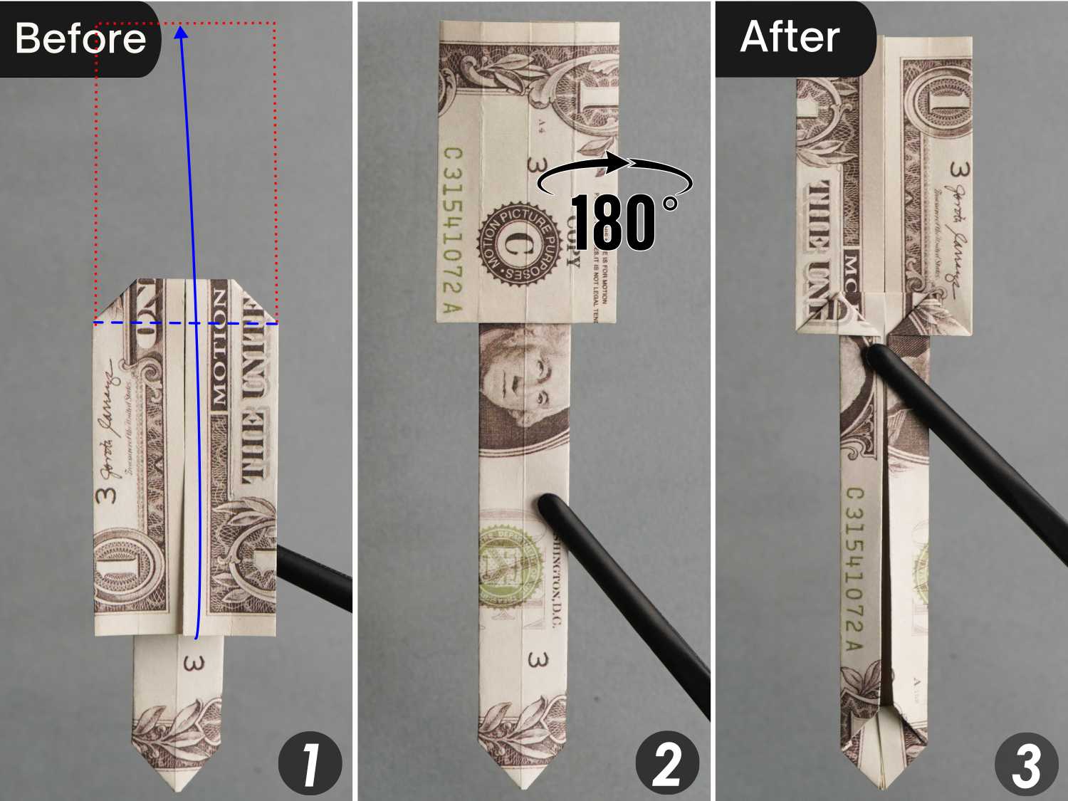 dollar bill origami sword | origamiok