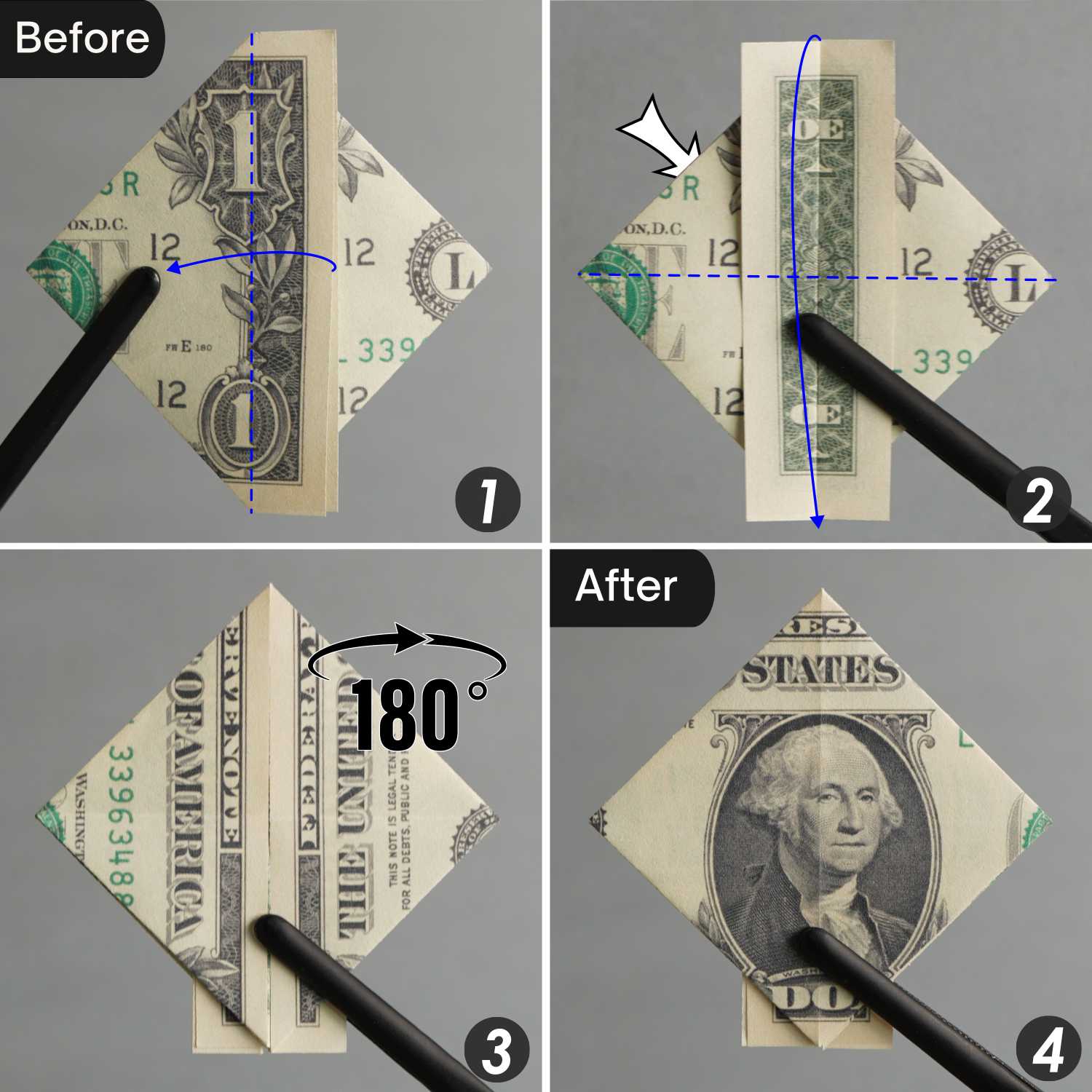 dollar bill origami turtle | origamiok