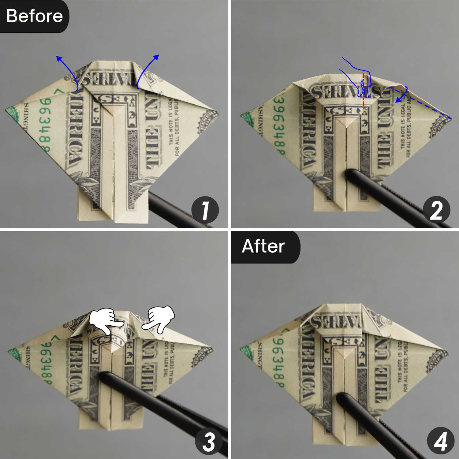 dollar bill origami turtle | origamiok