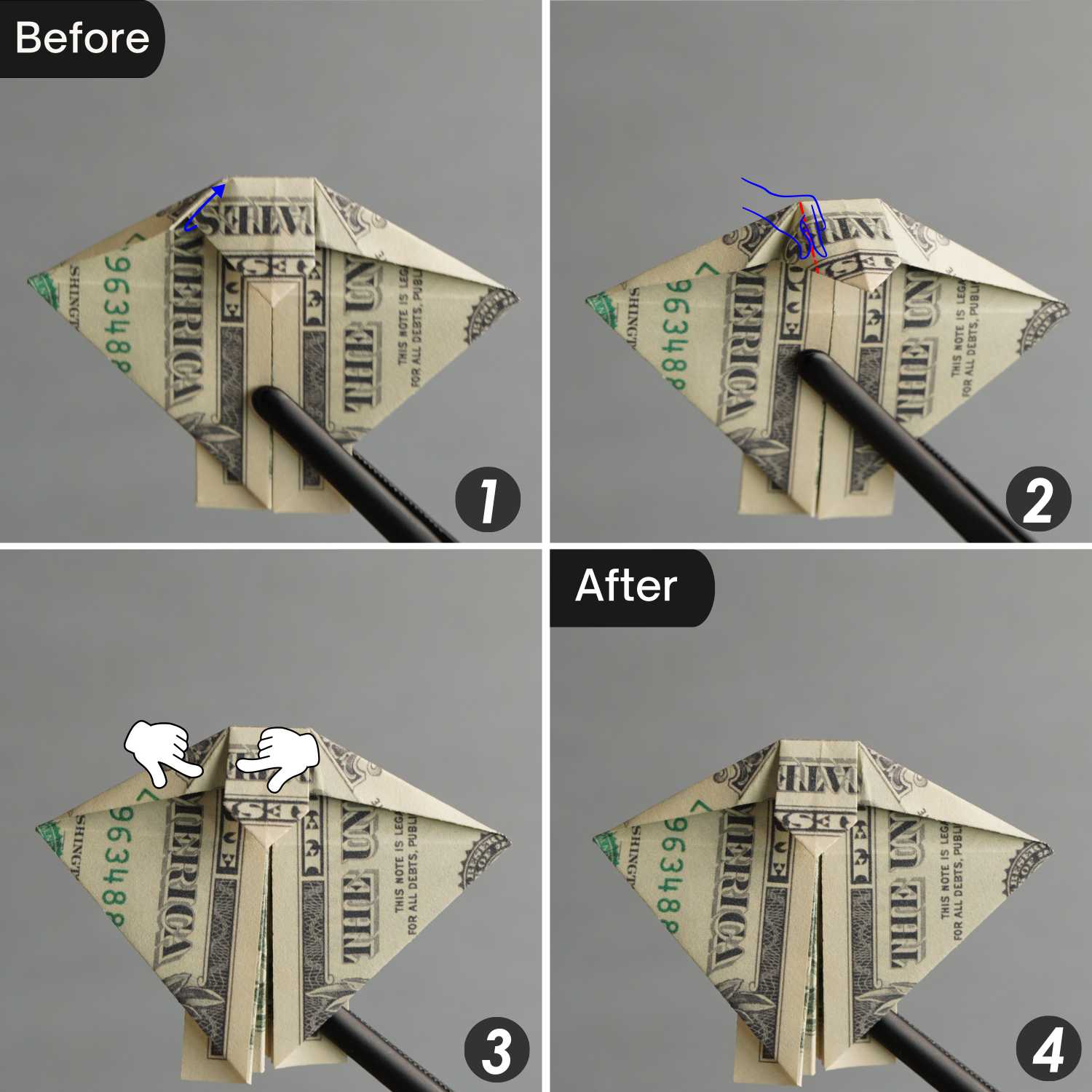 dollar bill origami turtle | origamiok