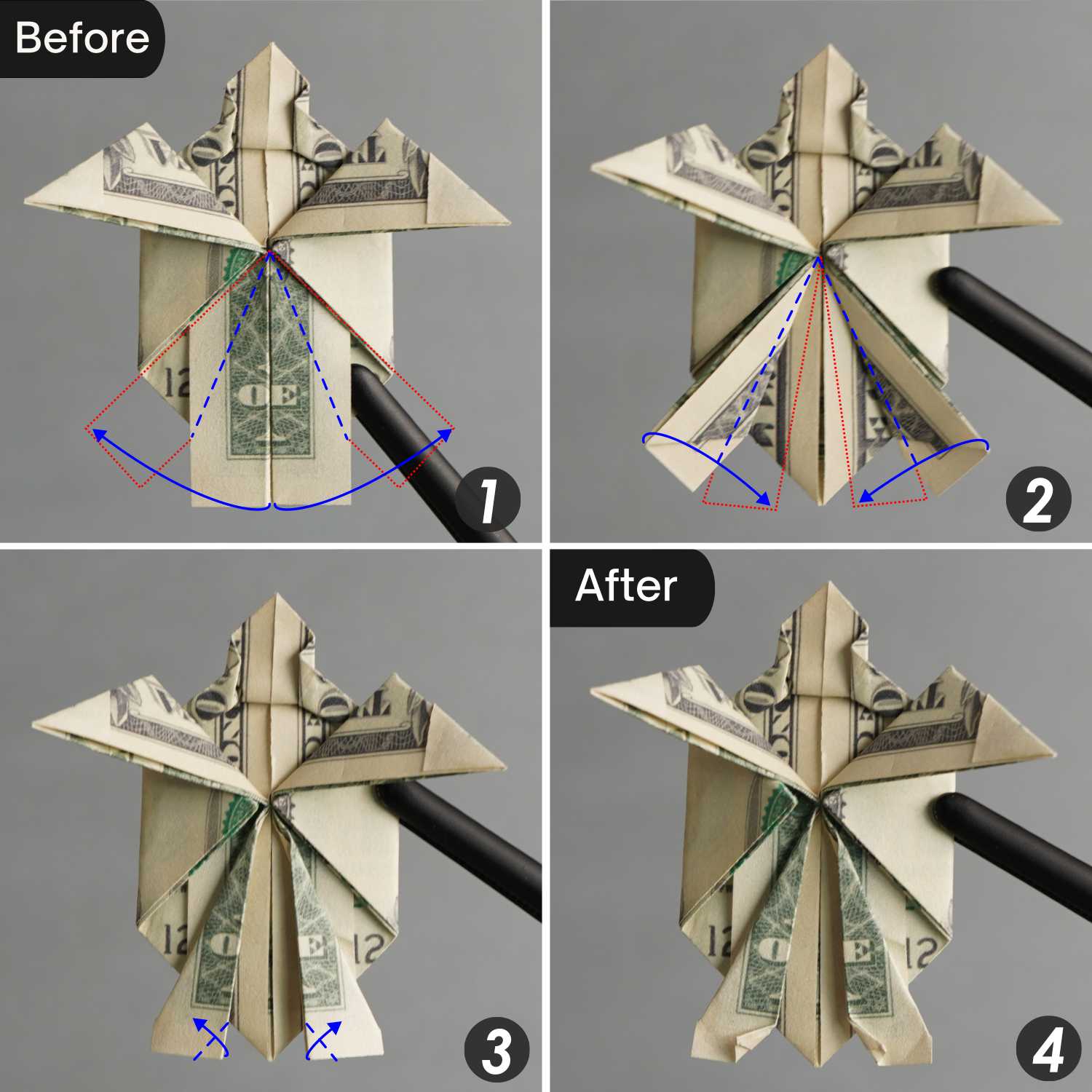 dollar bill origami turtle | origamiok