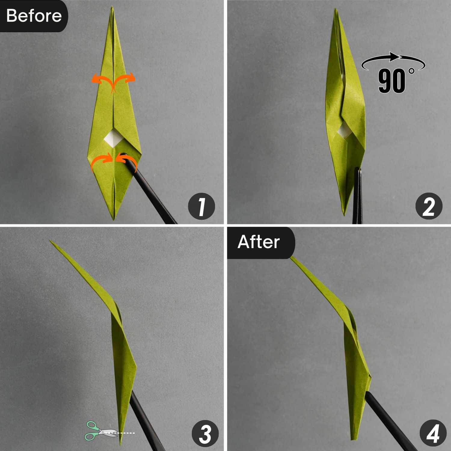 easy origami tulip leaf | origamiok