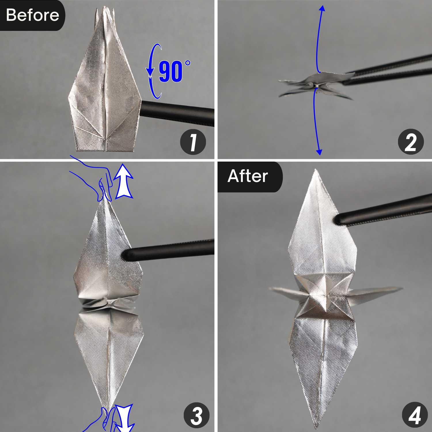 gum wrapper origami crane | origamiok