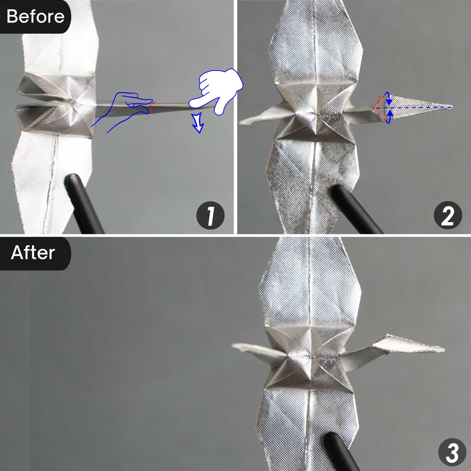 gum wrapper origami crane | origamiok