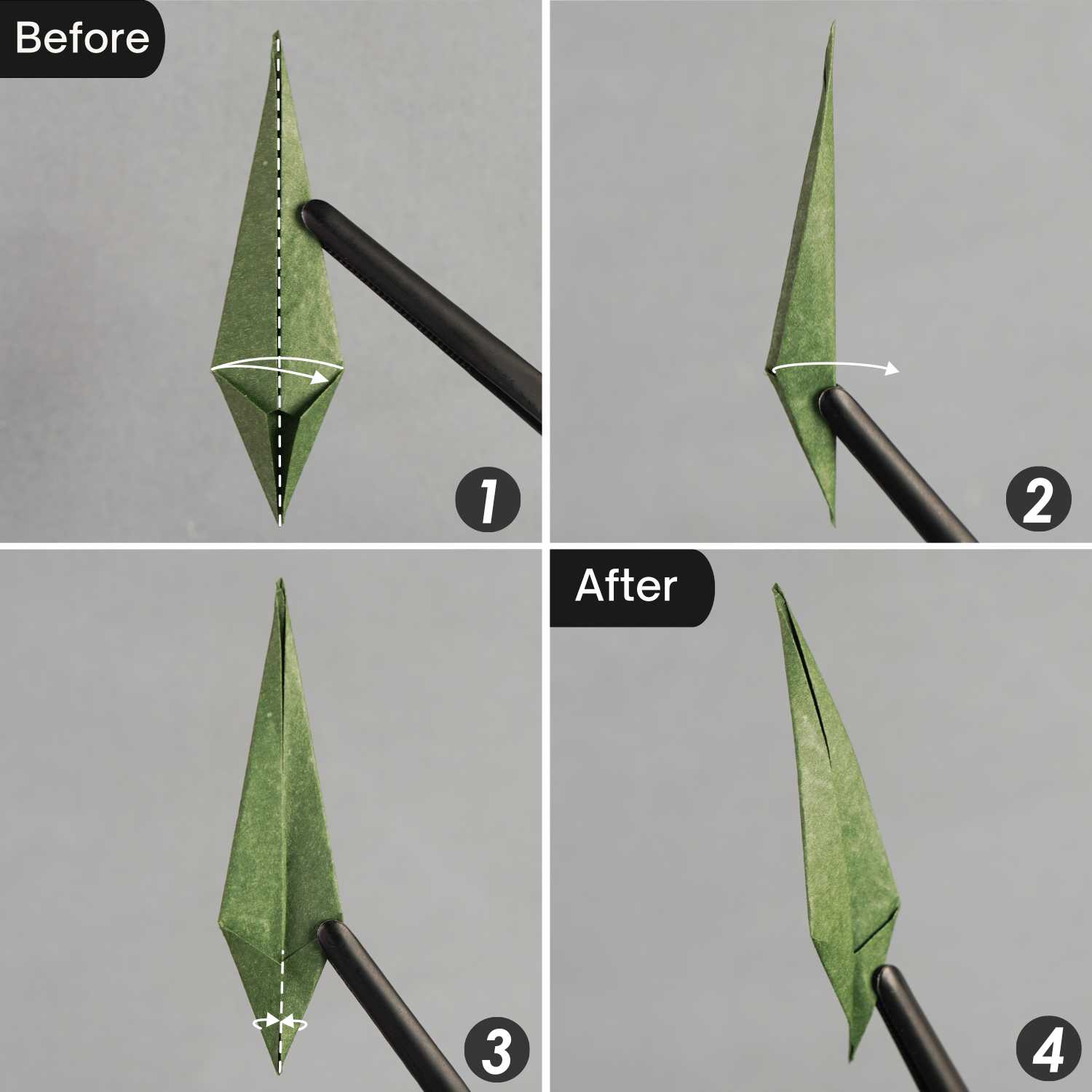 origami carnation leaves | origamiok