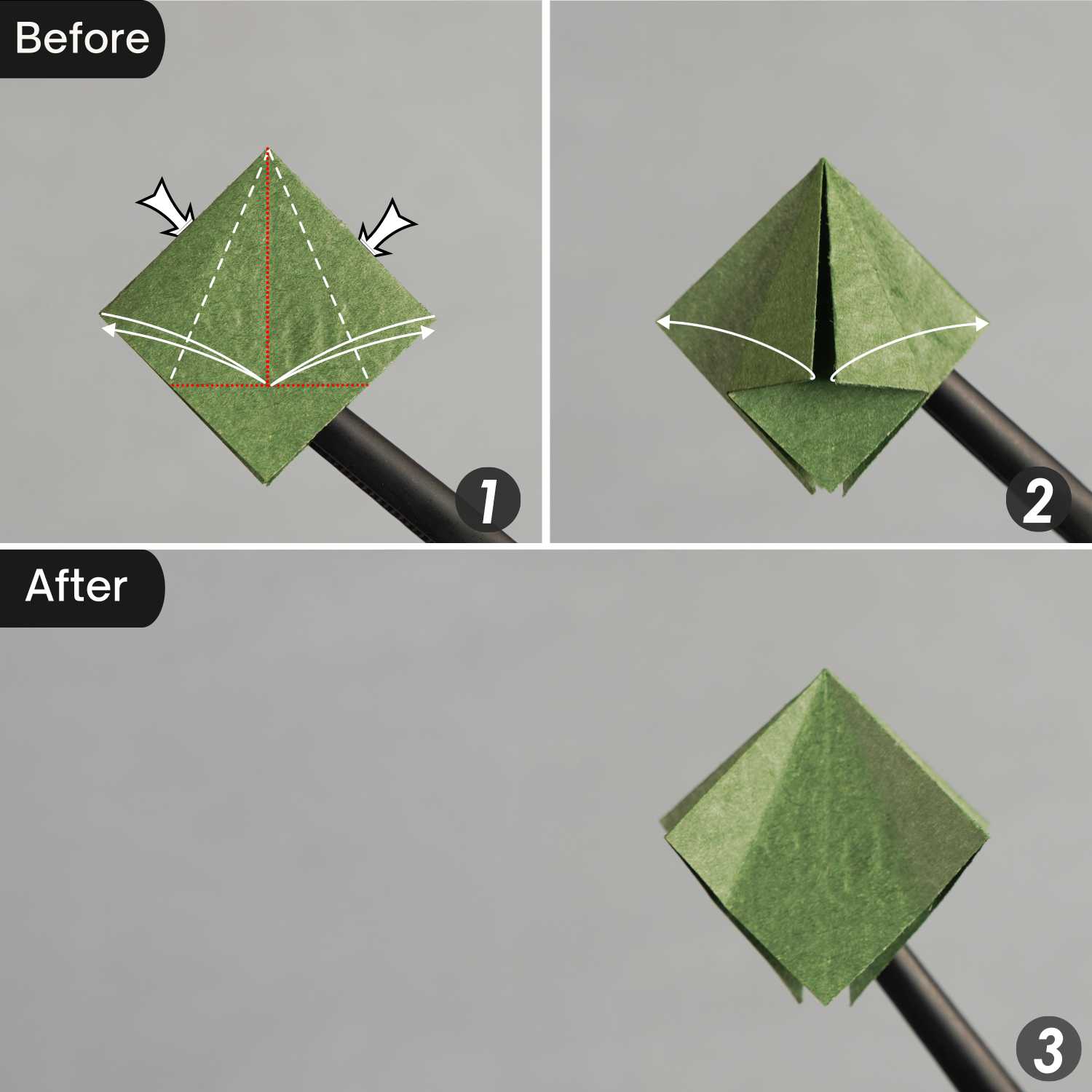 origami carnation pedicel | origamiok