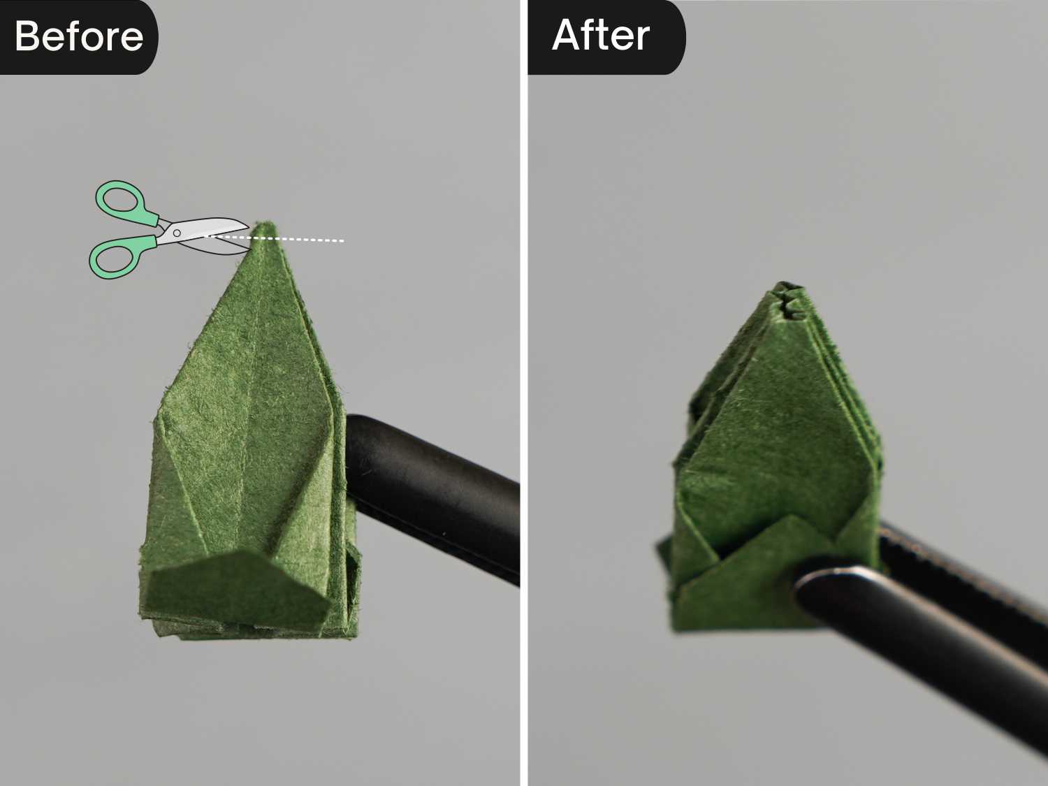 origami carnation pedicel | origamiok
