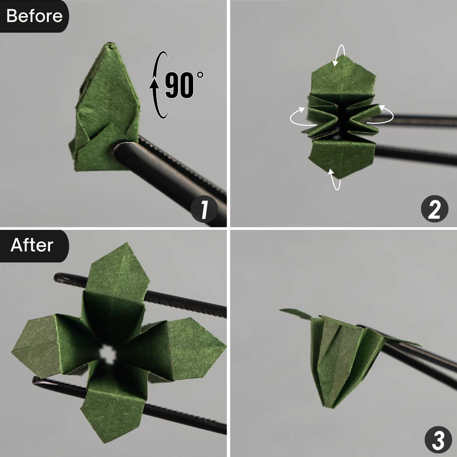 origami carnation pedicel | origamiok