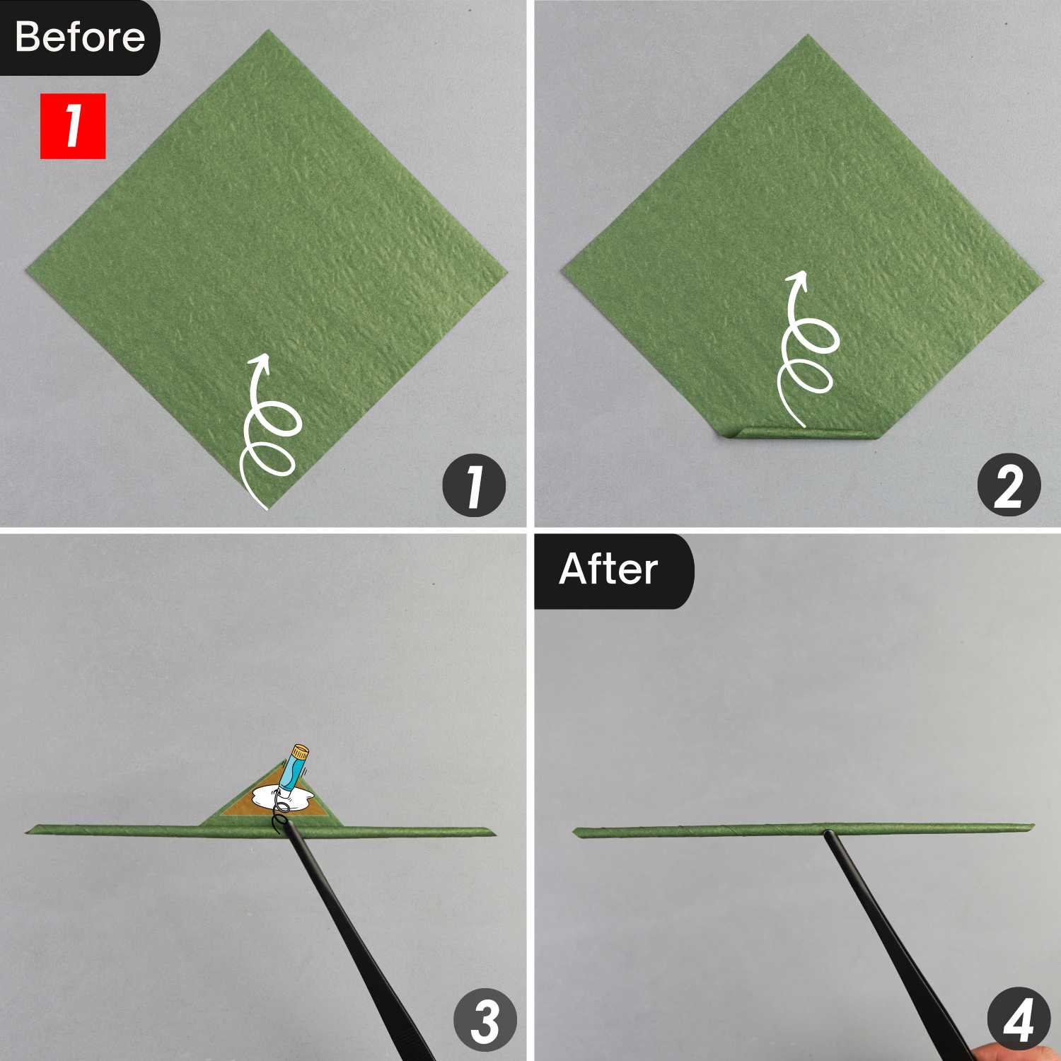 origami carnation stem | origamiok