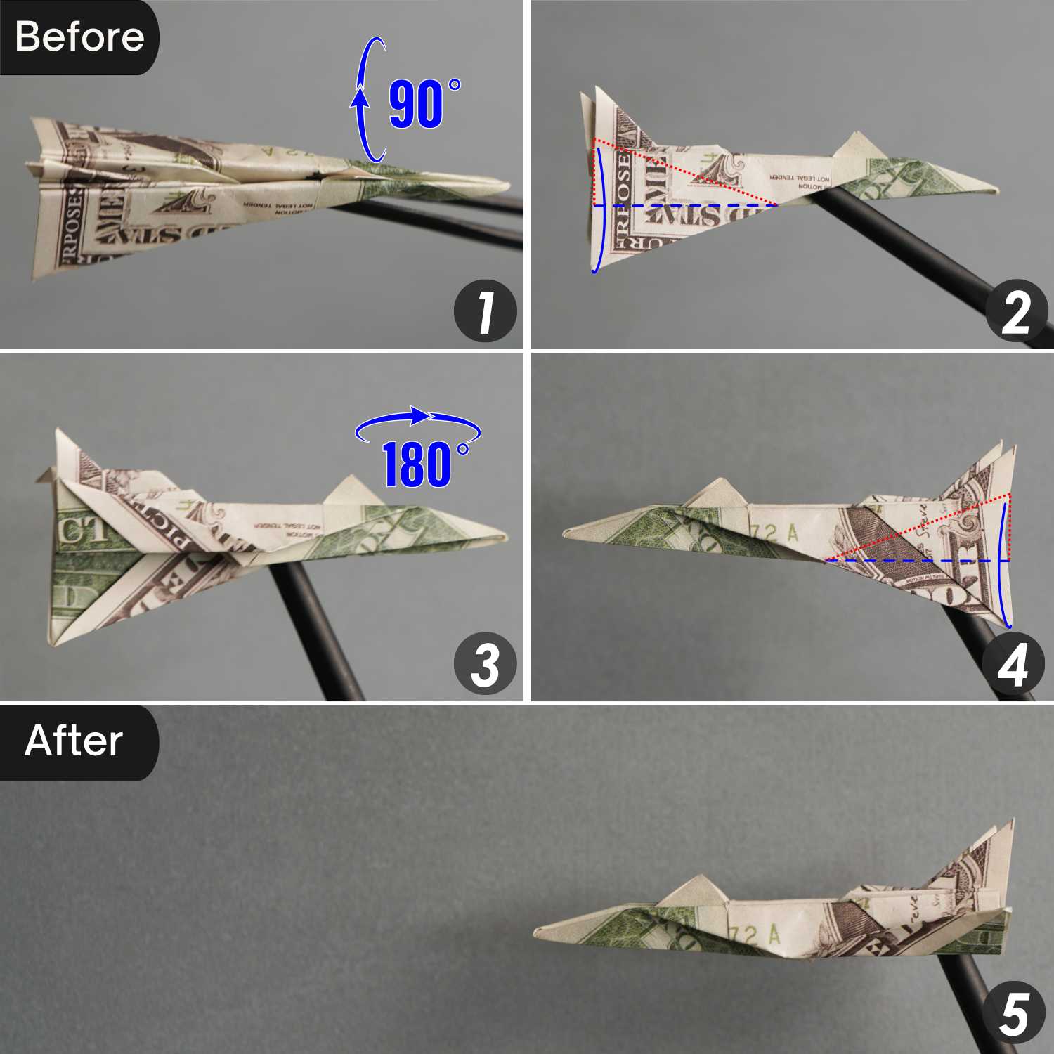 origami money plane | origamiok