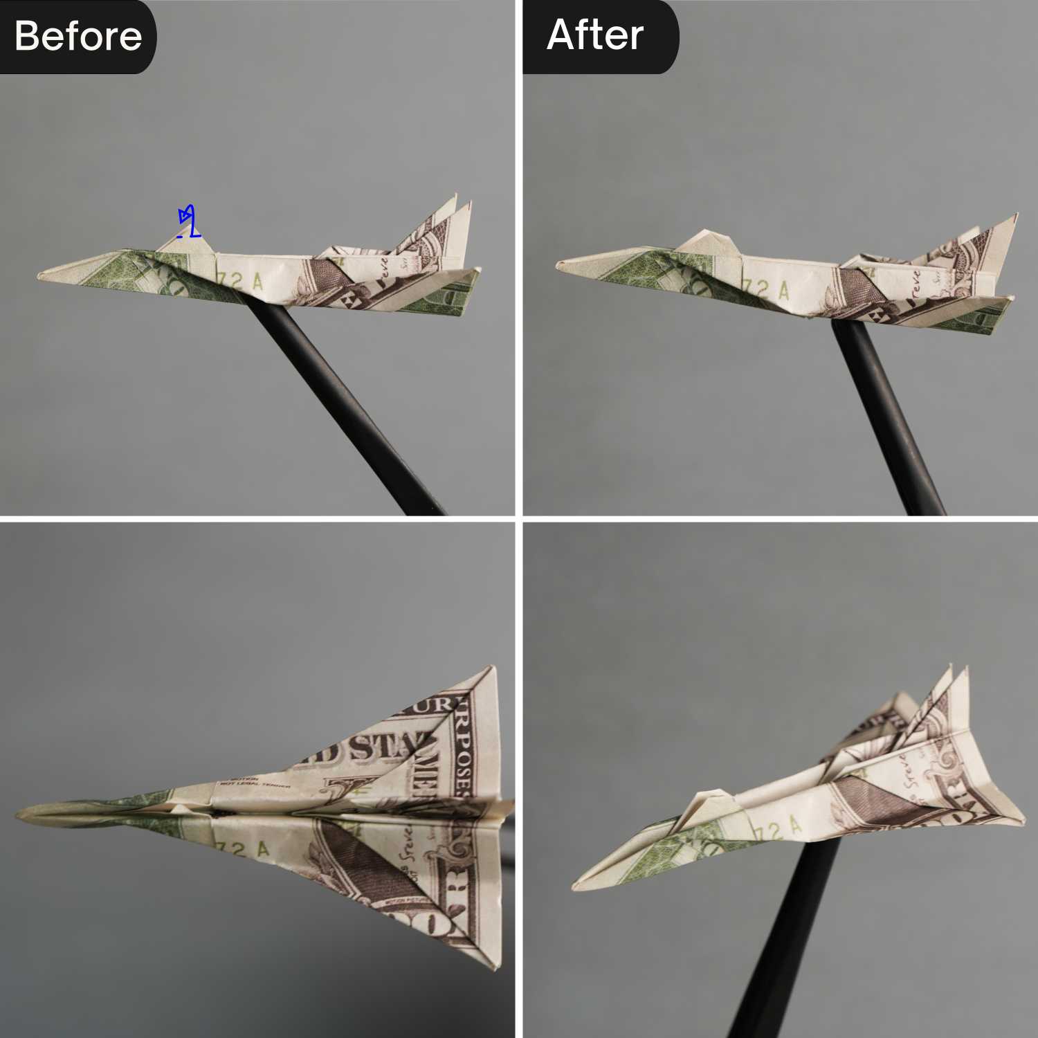 origami money plane | origamiok