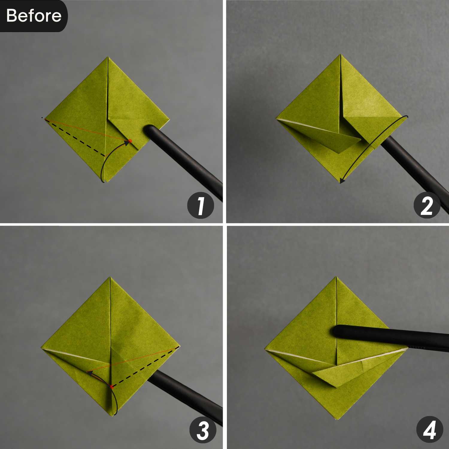 origami rose leaves | origamiok