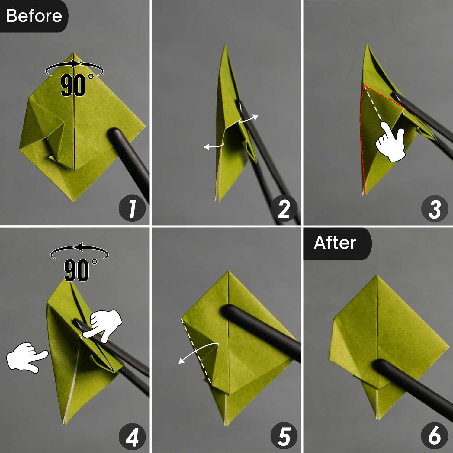 origami rose leaves | origamiok