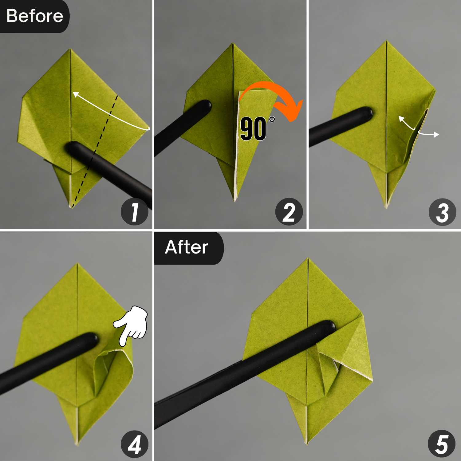 origami rose leaves | origamiok