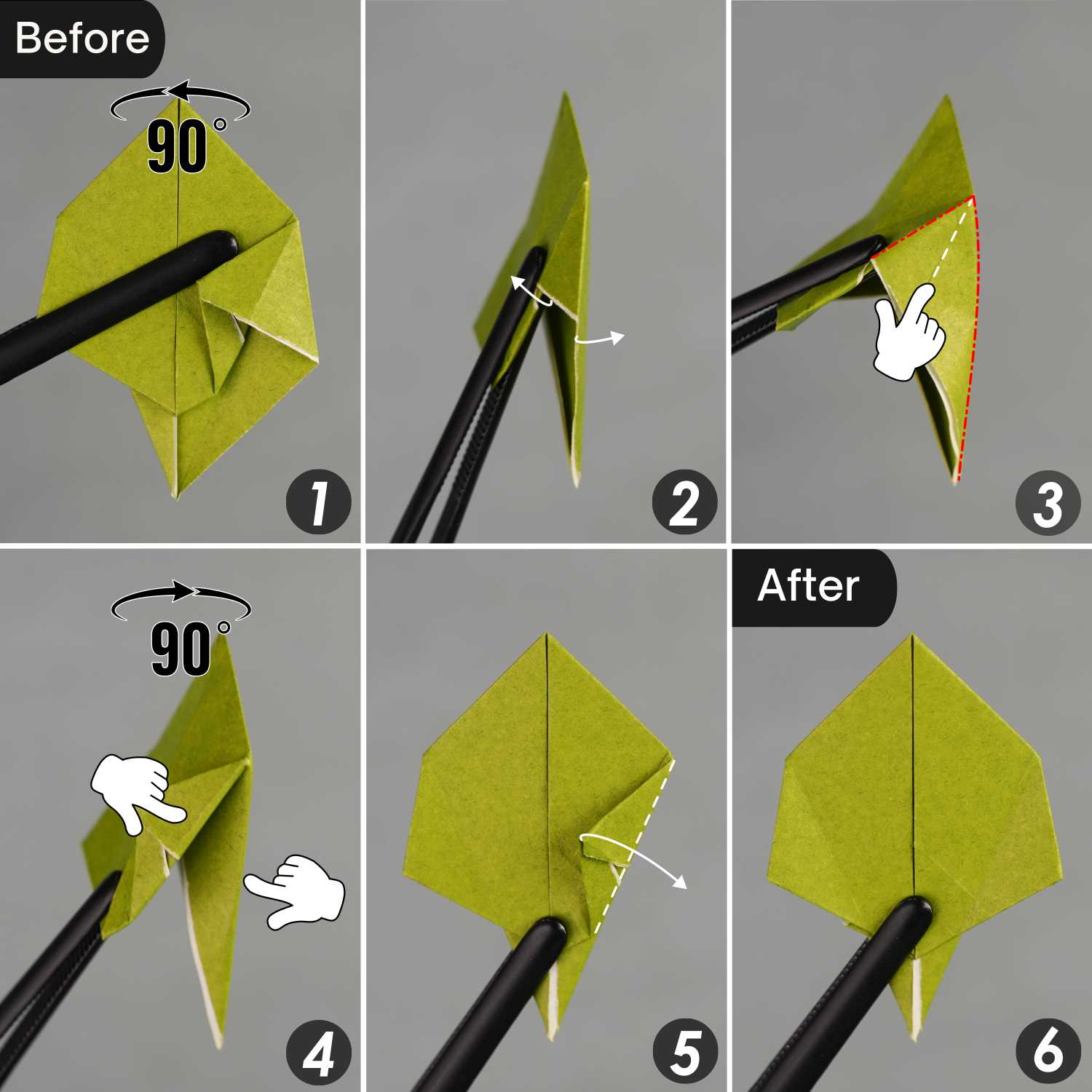 origami rose leaves | origamiok