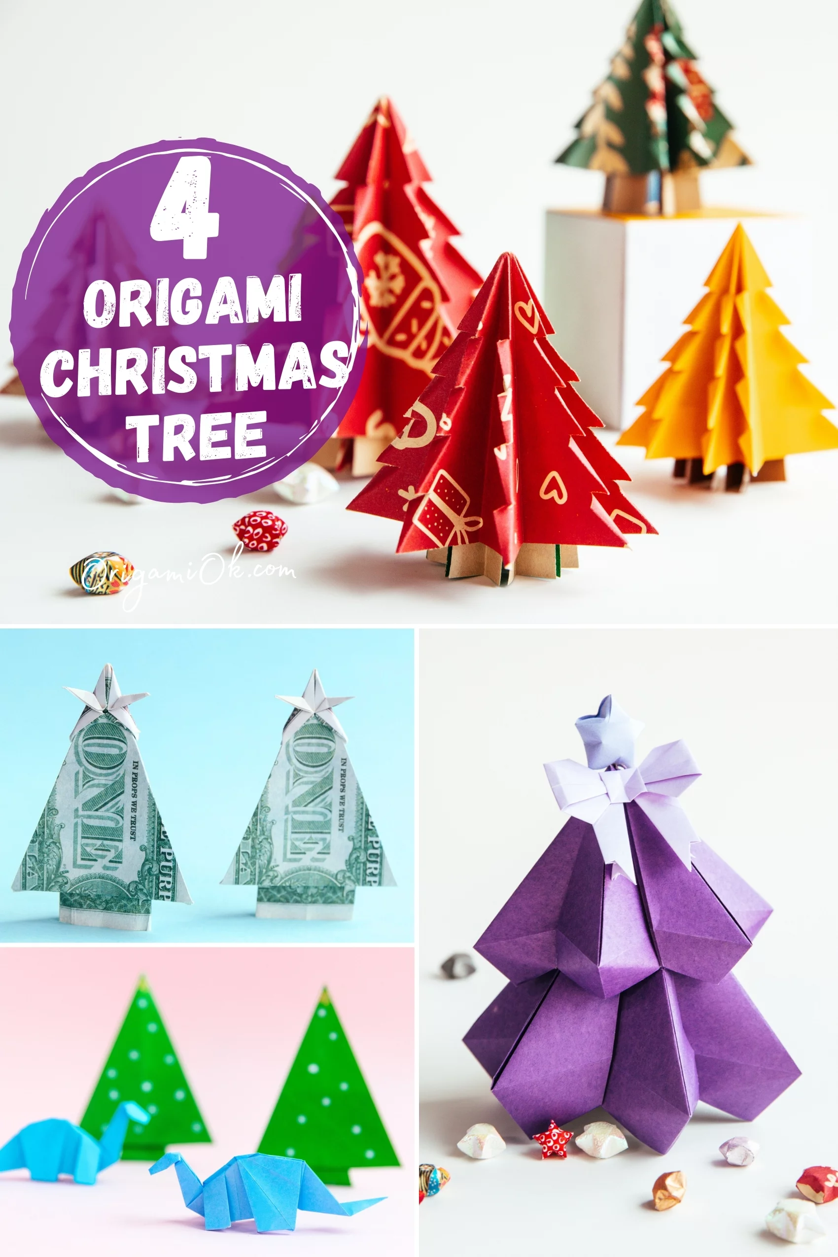 4 Easy Origami Christmas Tree Step by Step Instruction