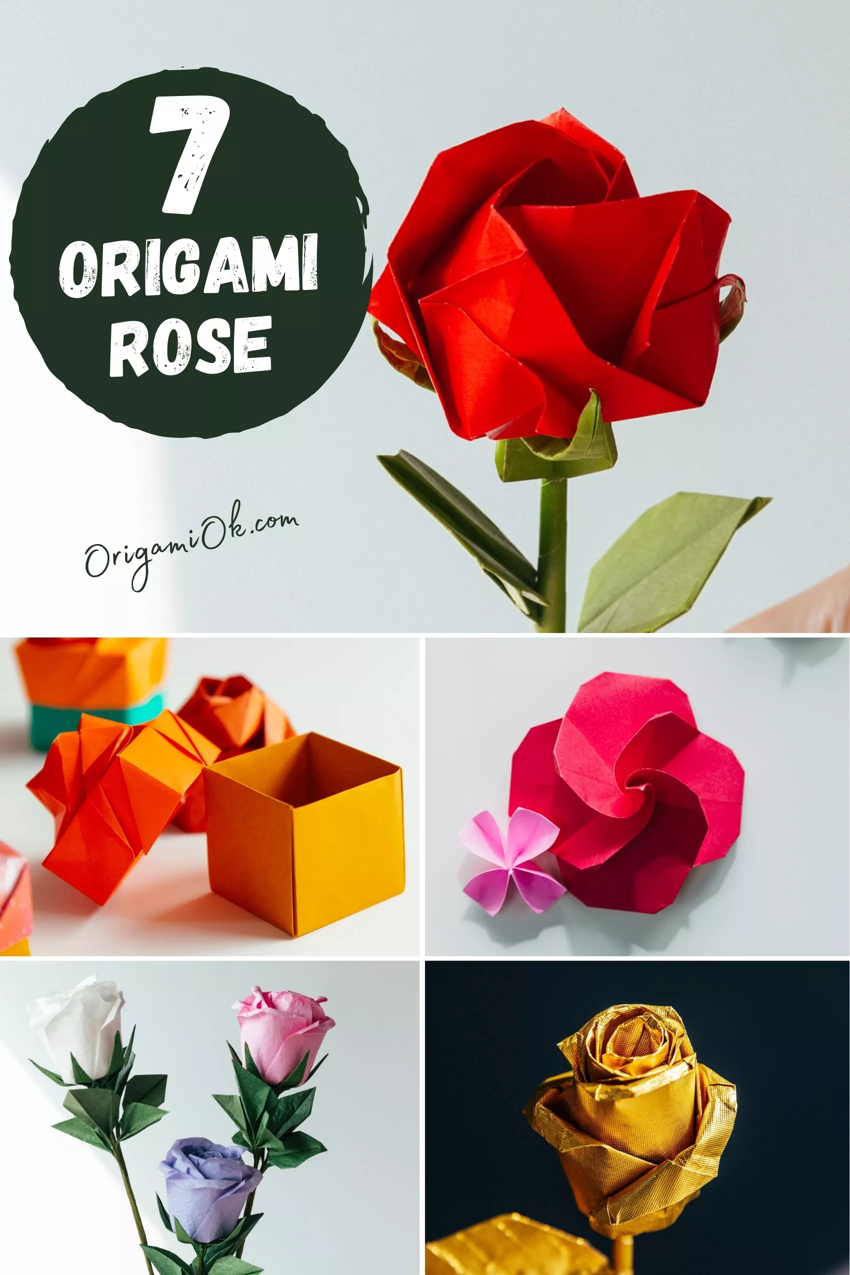 7 Origami Rose Step by Step Instructions