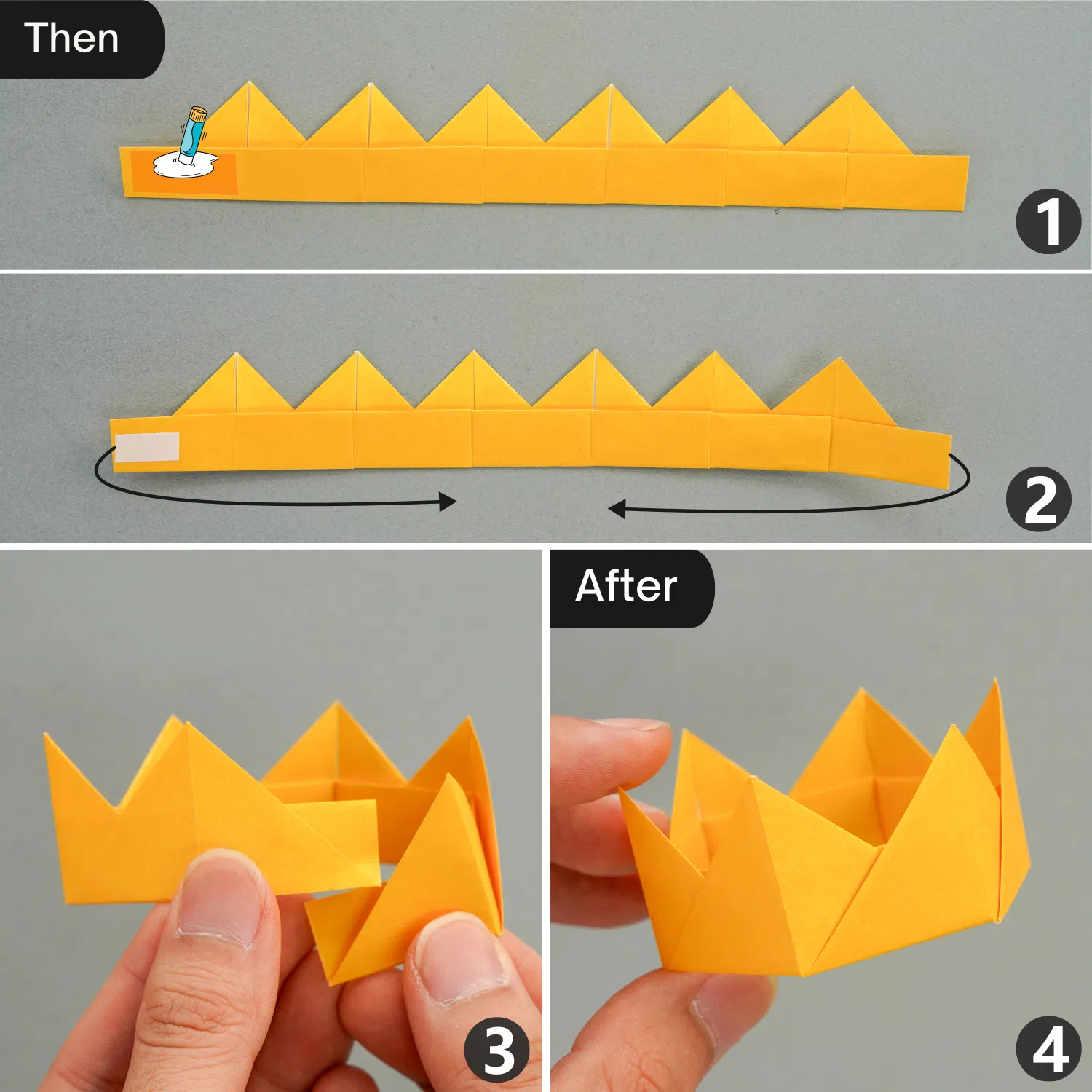 Origami Crown with 6 Pieces of Paper | origamiok