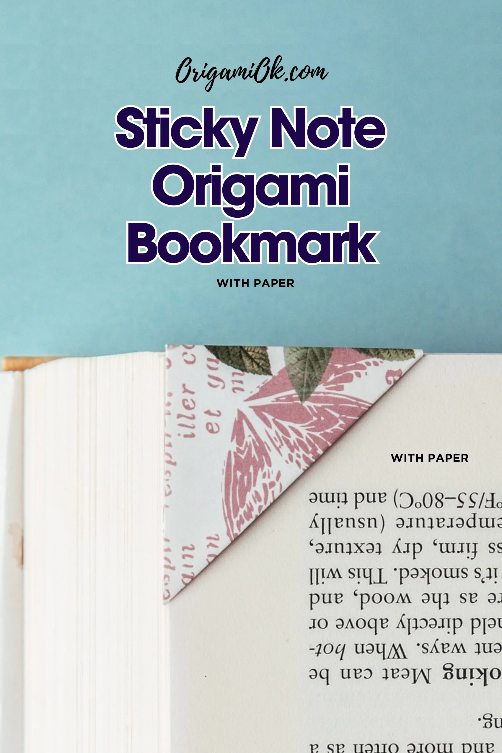 Sticky Note Origami Bookmark