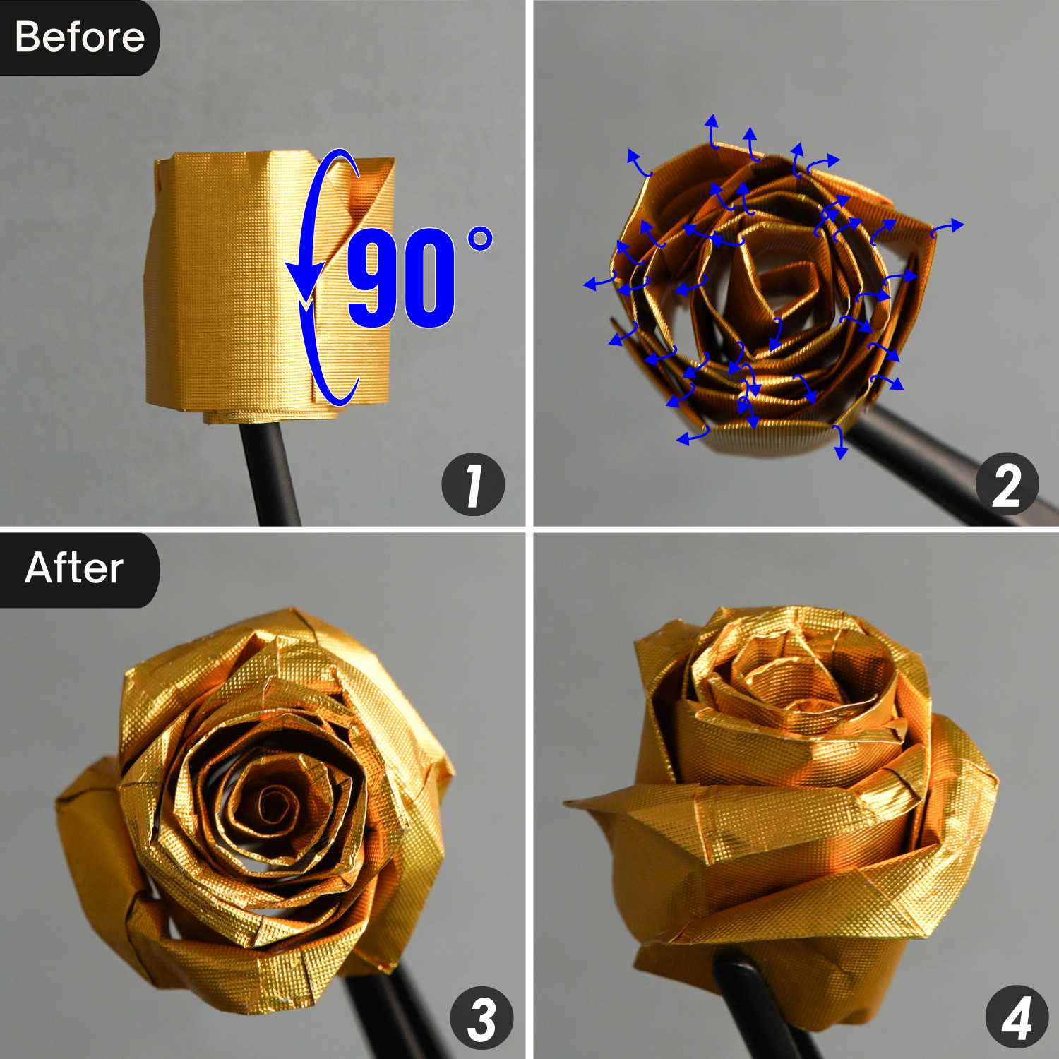 gum wrapper origami rose flower | origamiok