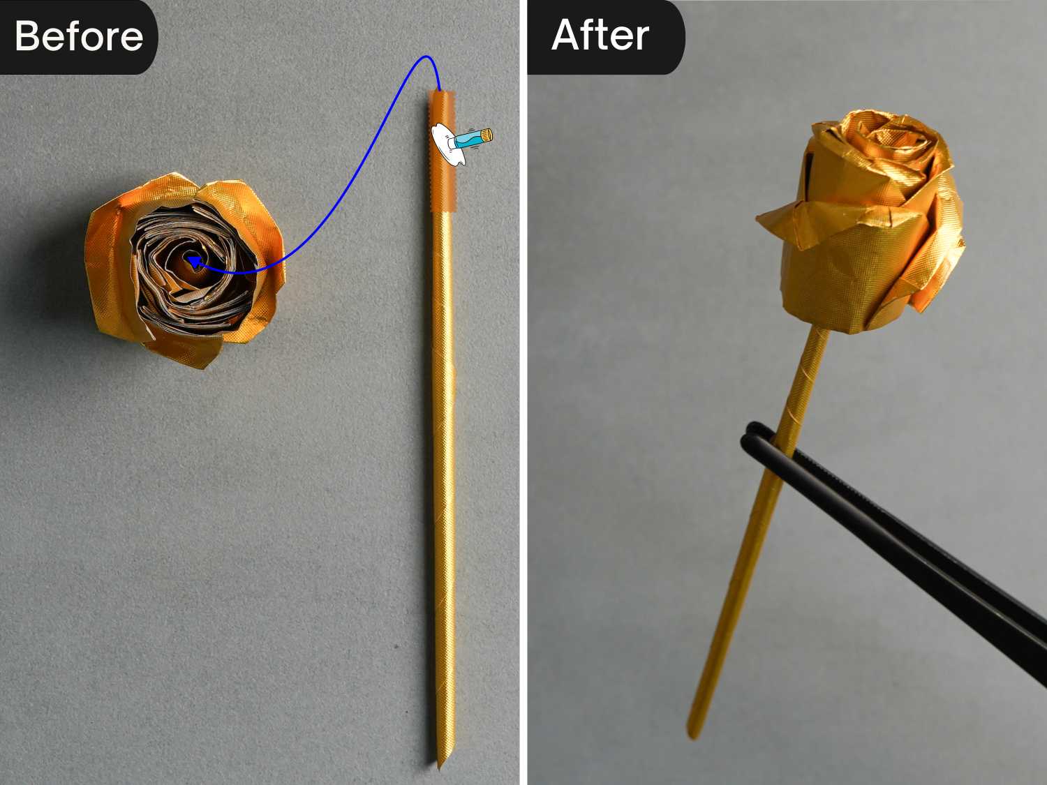 gum wrapper origami rose flower | origamiok
