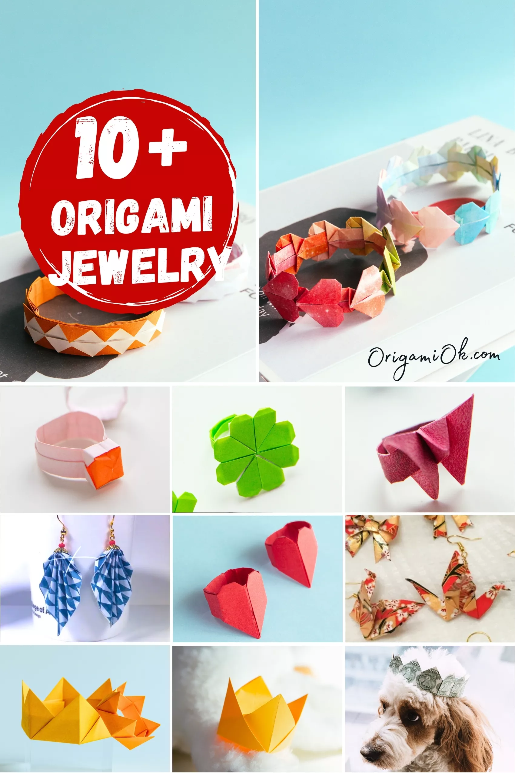 10+ Origami Jewelry Ideas - Paper Ring, Bracelet and Earring Instructions | Origamiok