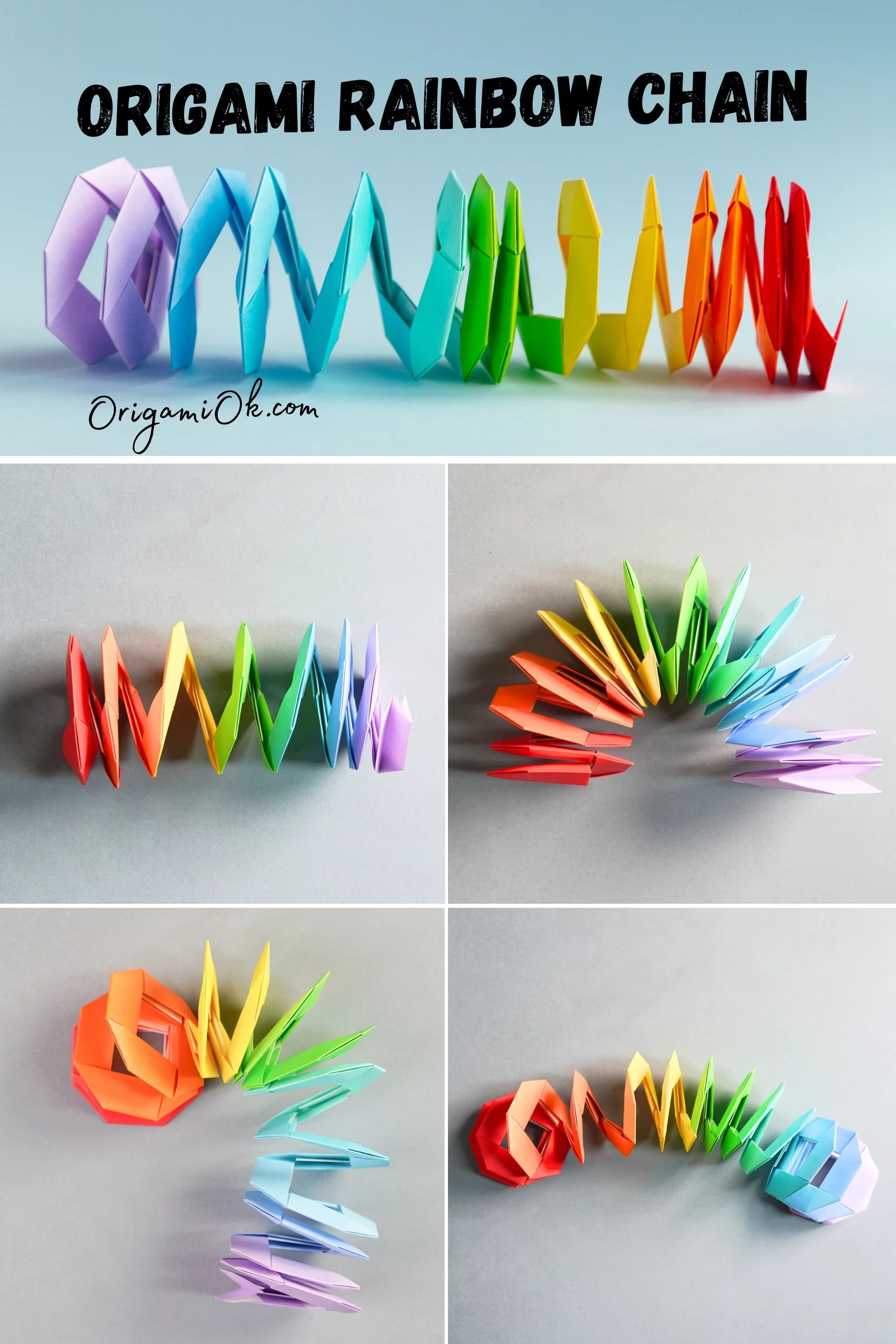 How to Fold an Origami Rainbow Chain
