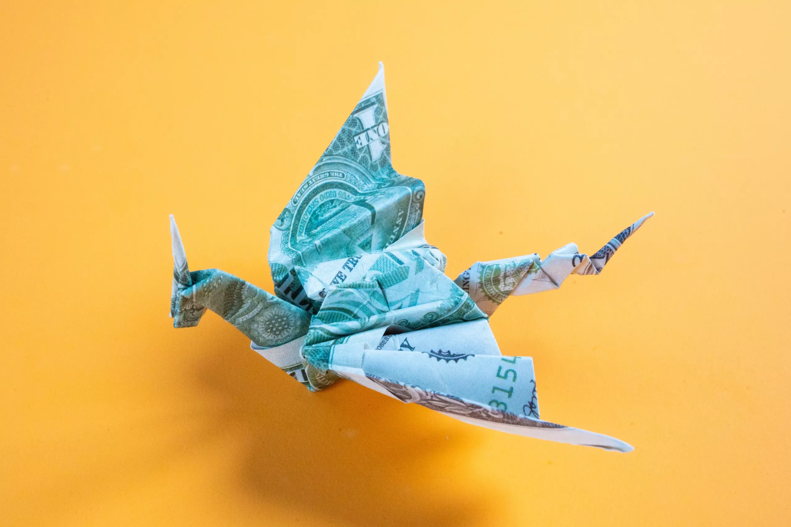 Easy Origami Money Dragon Instruction - Origami OK, image size:2560x1707