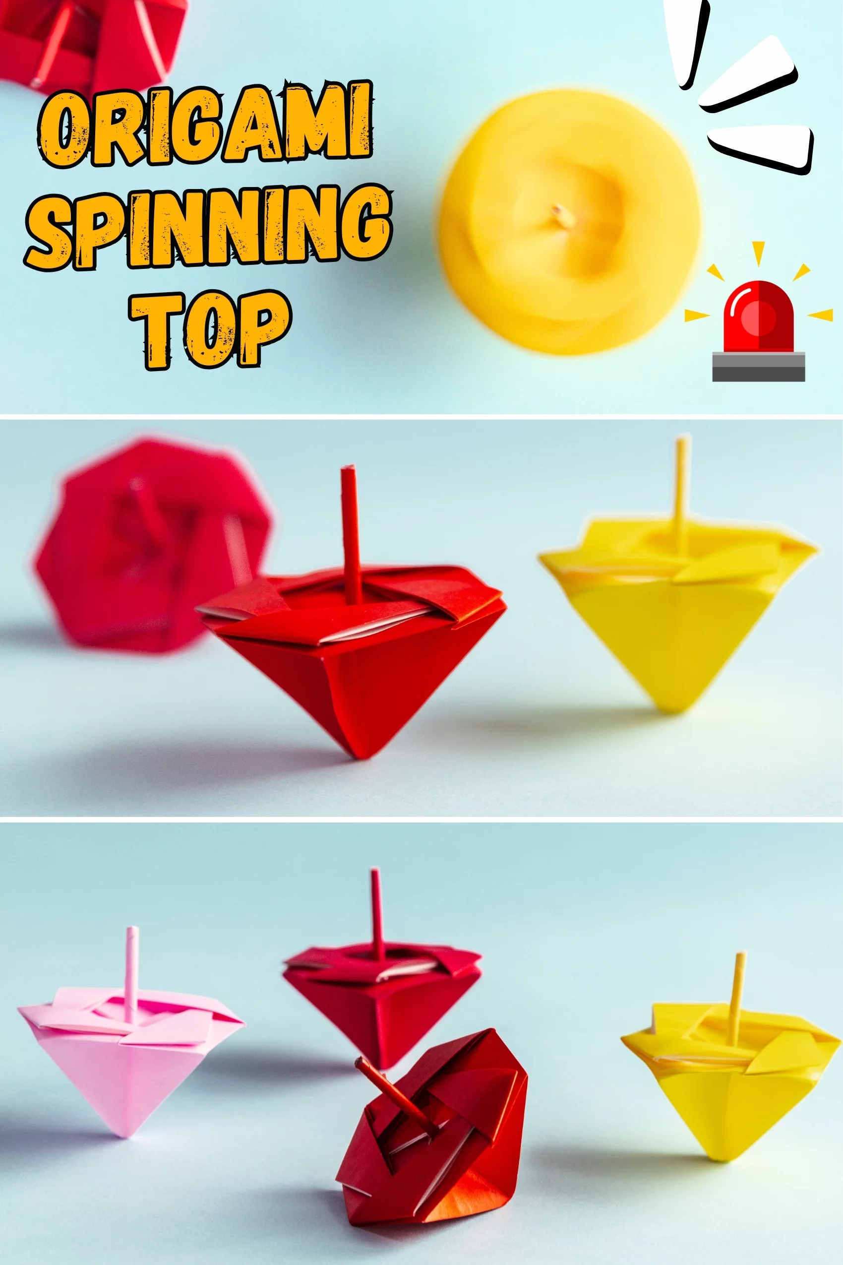 Origami Spinning Top with Two Pieces of Paper